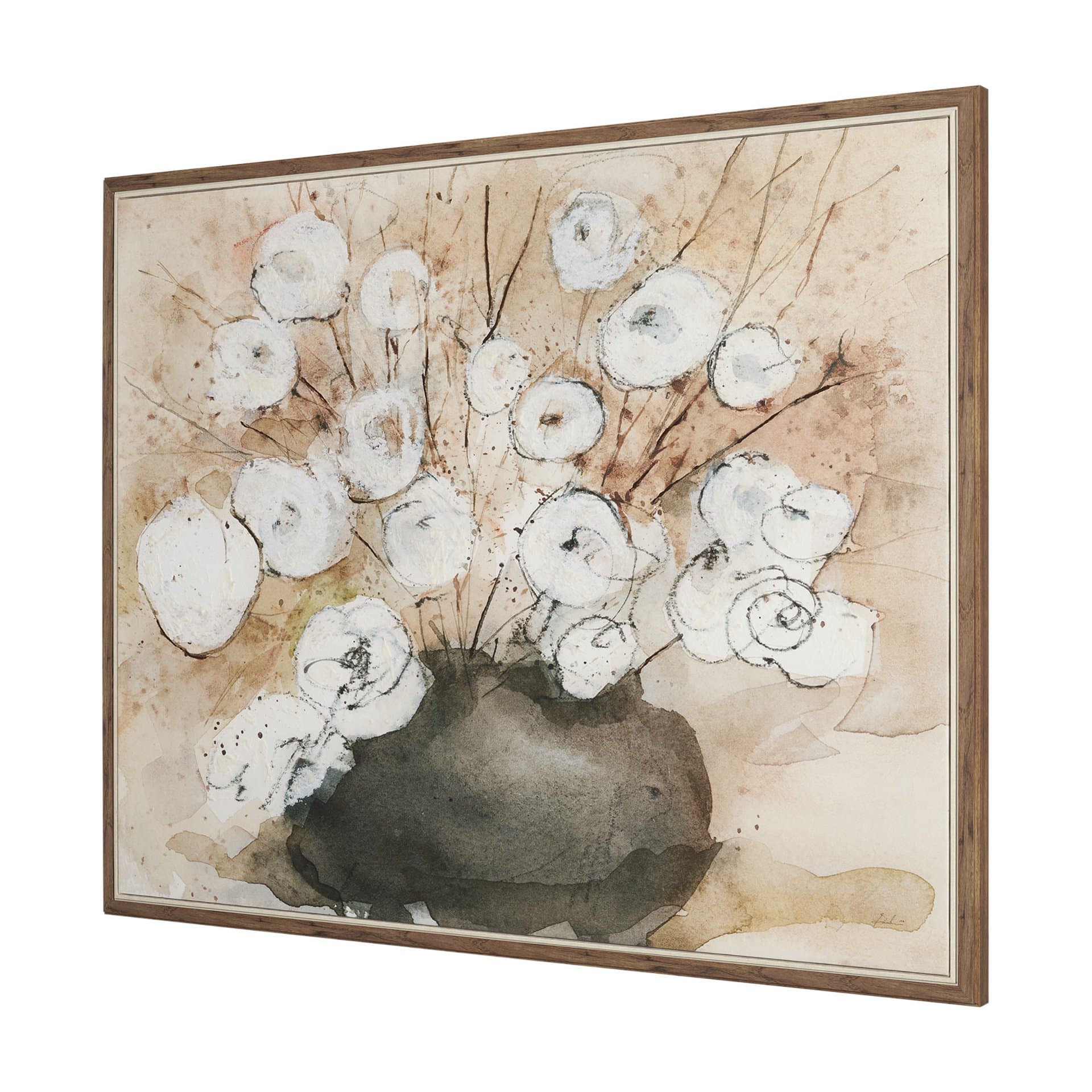 Butterfly Blossoms by Mercana Studio Hand-Embellished Textured Framed Canvas Artwork — product photograph