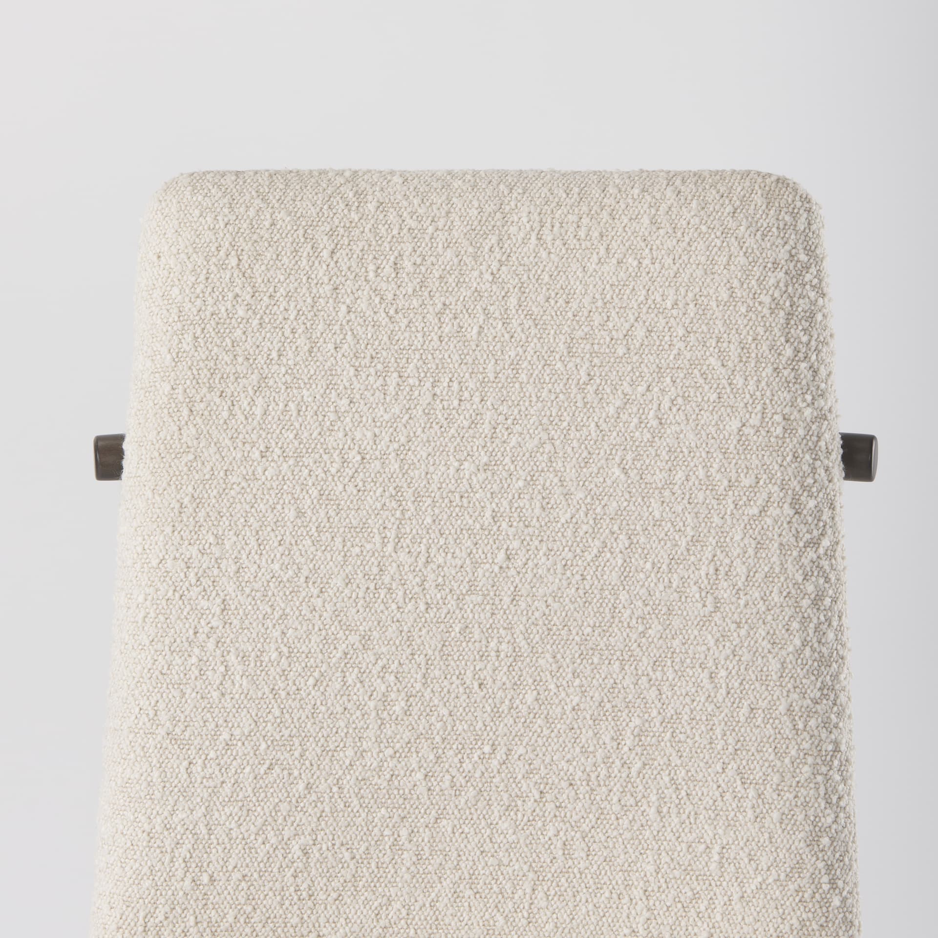 Cavett Curved Back Dining Side Chair | Cream Boucle w/ Dark Wood — product photograph