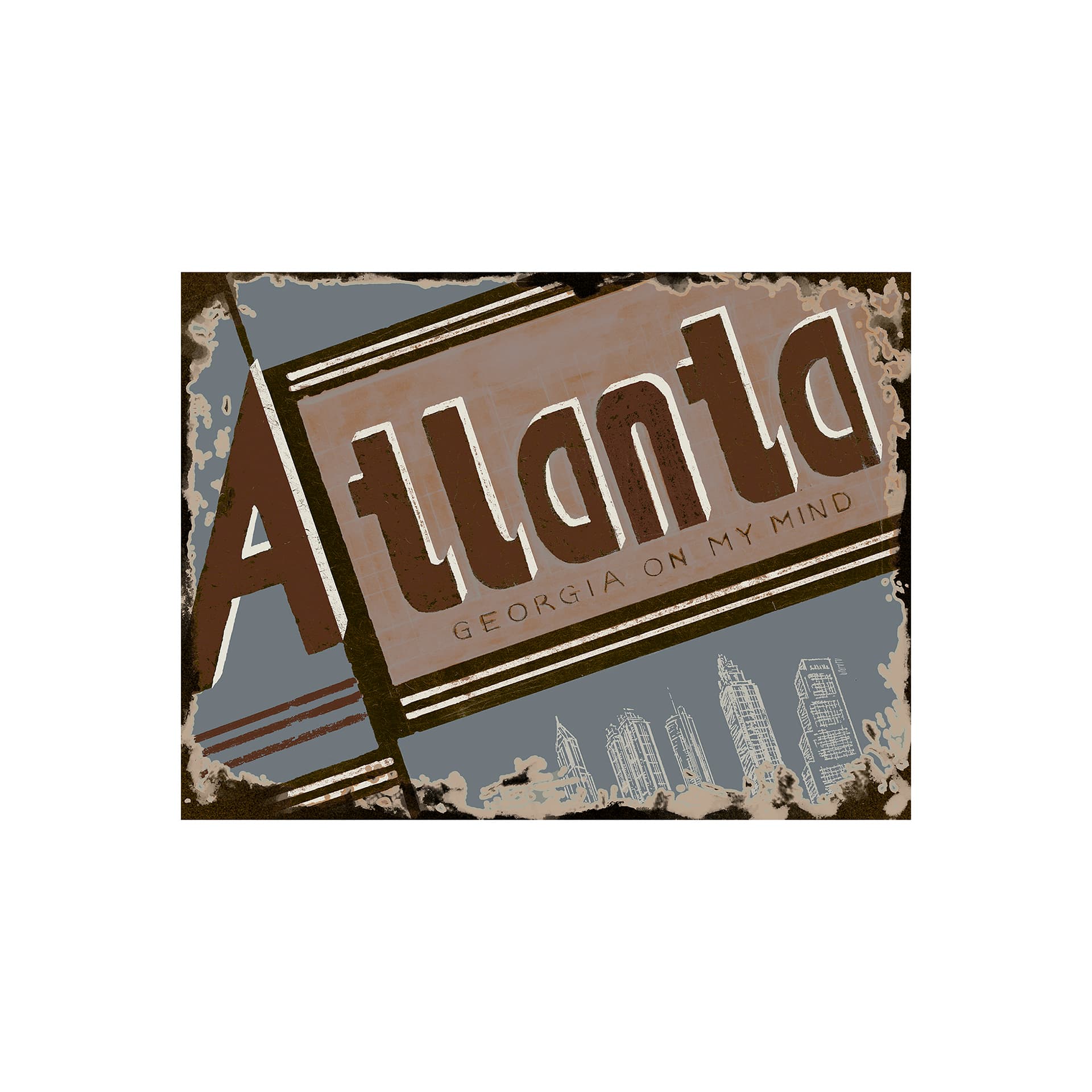 Atlanta by Alarm a Hand Embellished Textured Canvas — product photograph