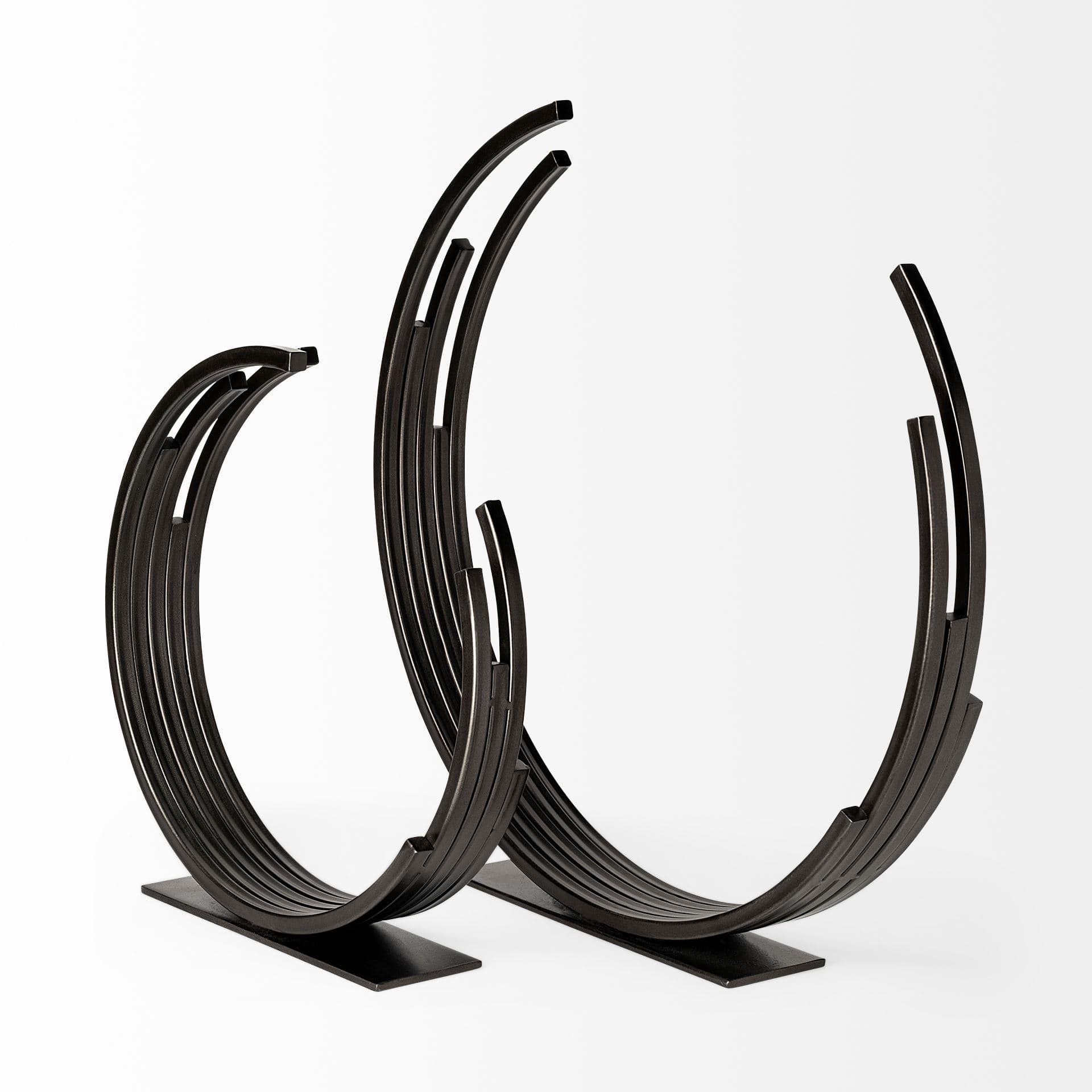 Taj (Large) 21L x 3W Black Broken Halo Decorative Object — product photograph