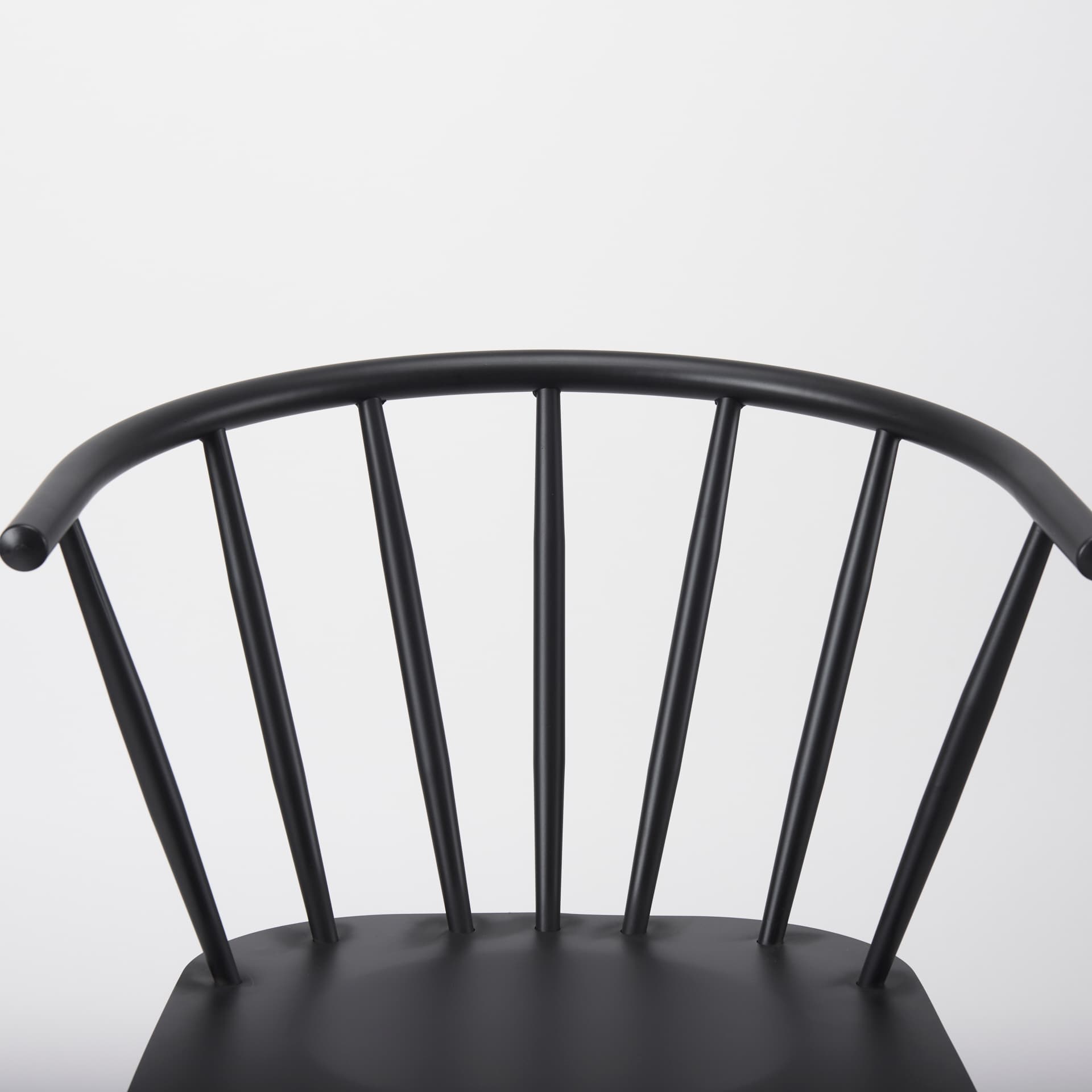 Colin Curved Back Dining Side Chair | Black Metal — product photograph