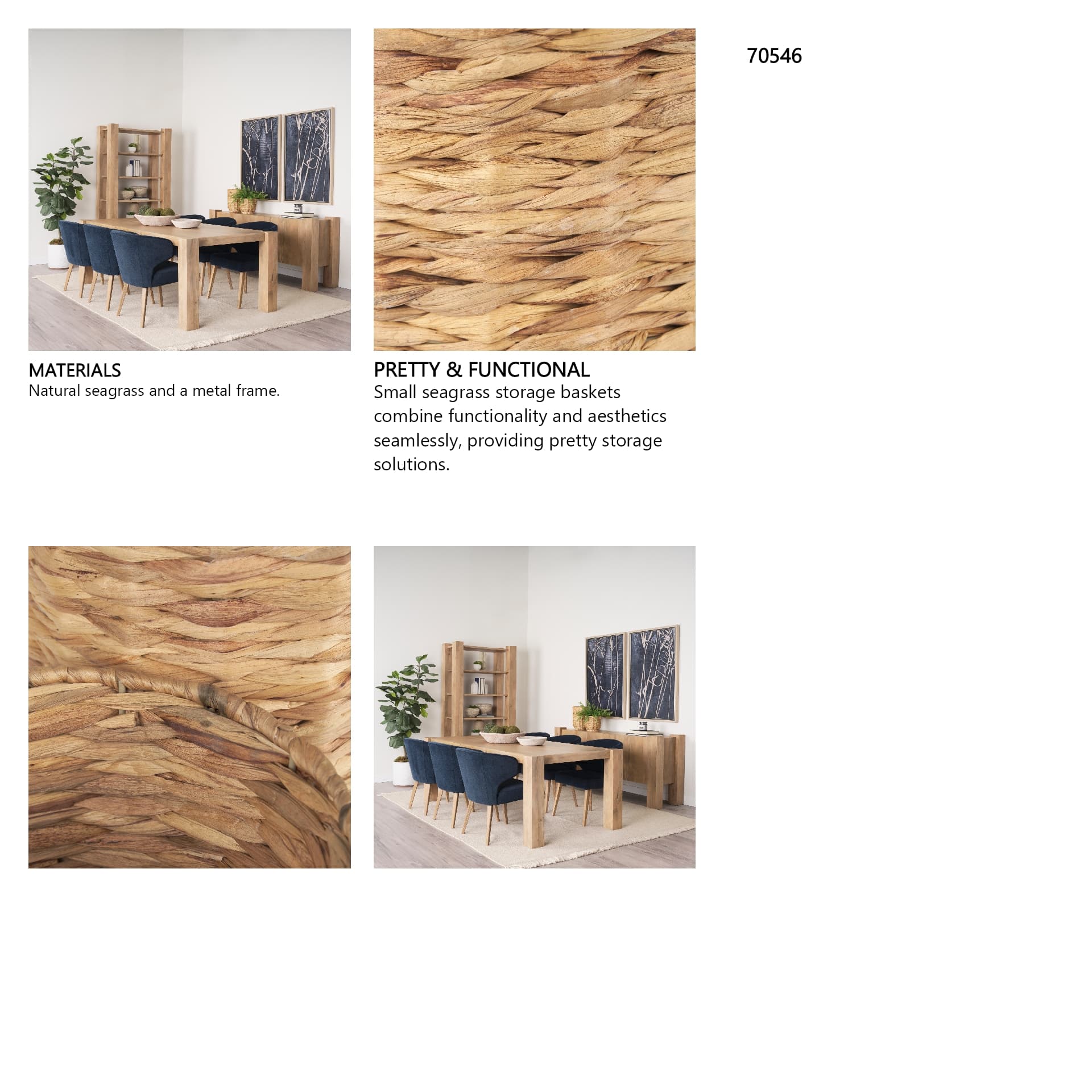 Tamuz (Set of 2) Grass Baskets — in a styled room