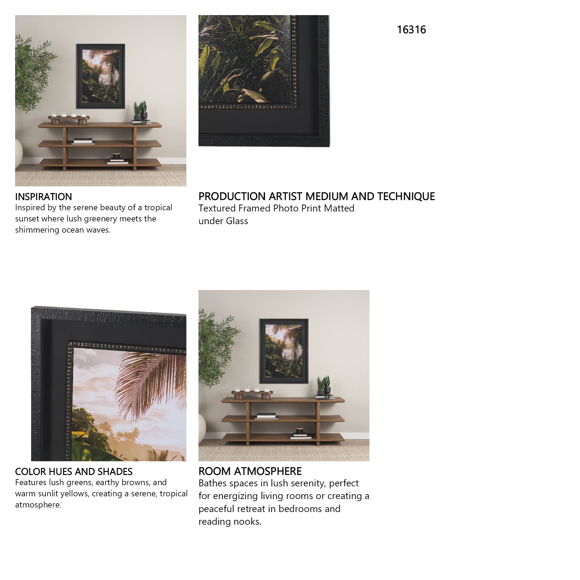 Princeville Kauai Jungle by Stefan and Audrey Textured Framed Photo Print Matted under Glass — product photograph