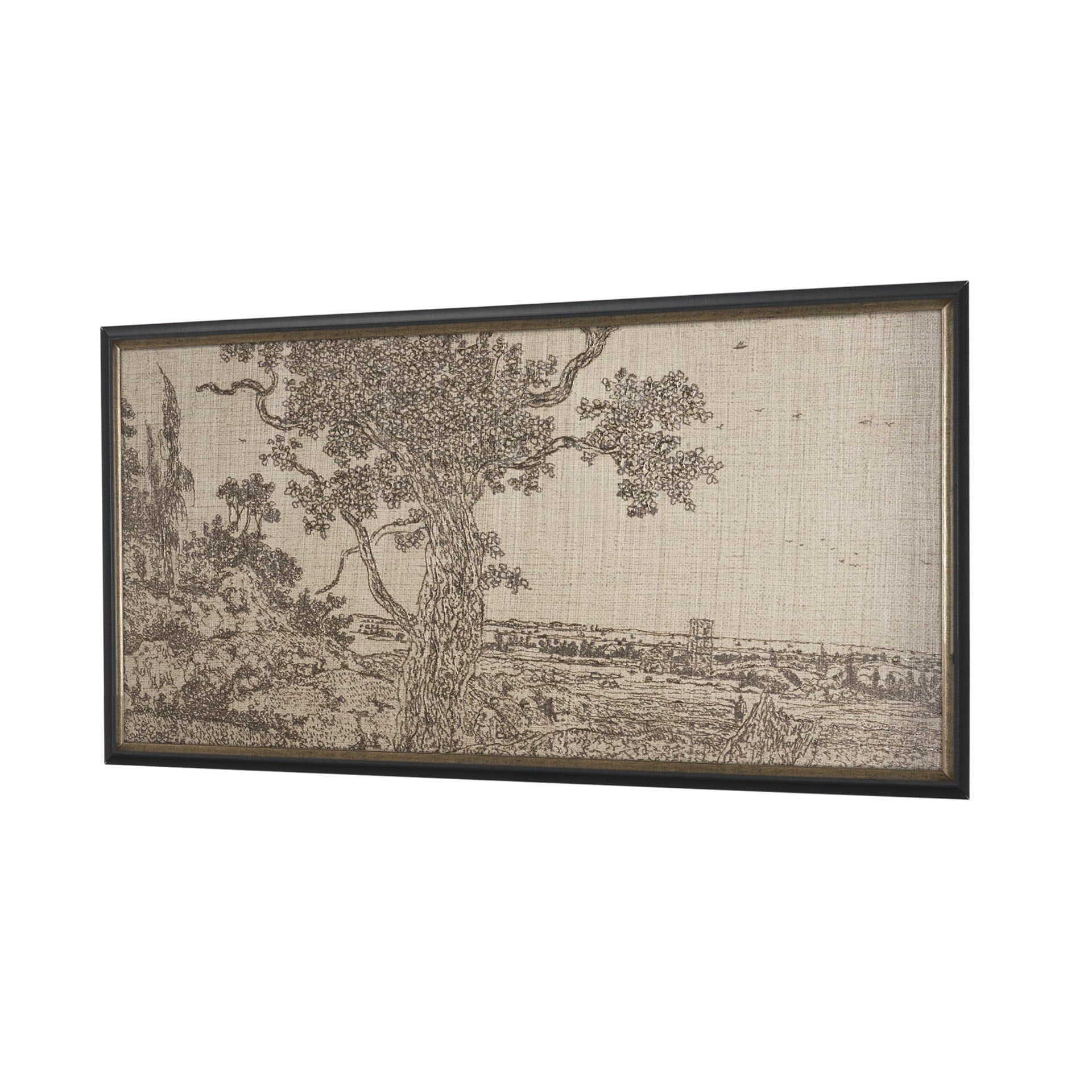 Landscape with an Oak Tree by Hercules Segers a Hand Embellished Framed Decograph Art Print — product photograph