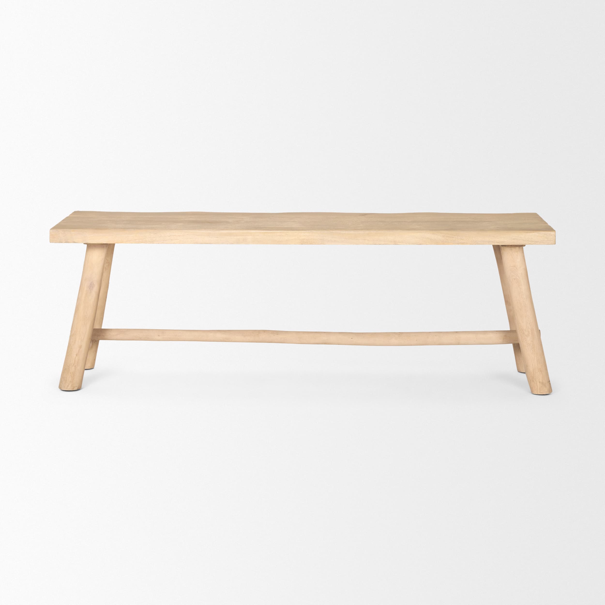 Sekou Light Brown Wooden Craftsman Bench — product photograph