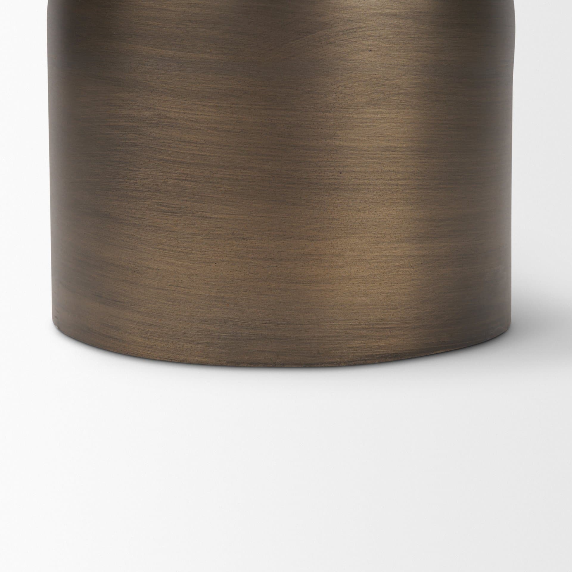 Pelar Small Antiqued Brass Stacked Pillar Candle Holder — product photograph