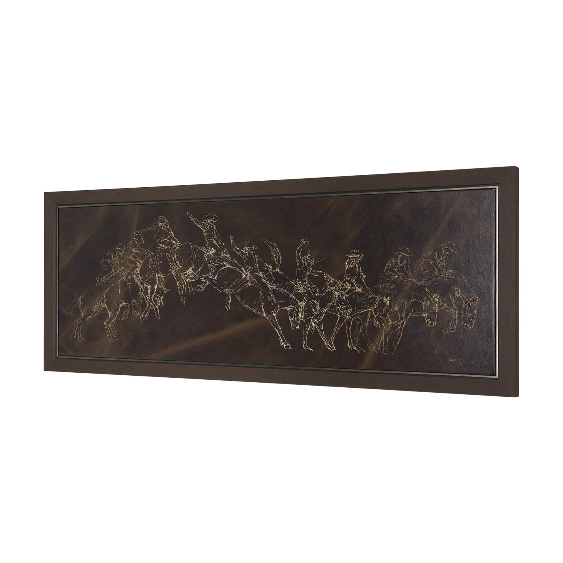 Ride 'Em Cowboy by Mercana Studio a Hand Embellished Textured Framed Canvas — product photograph