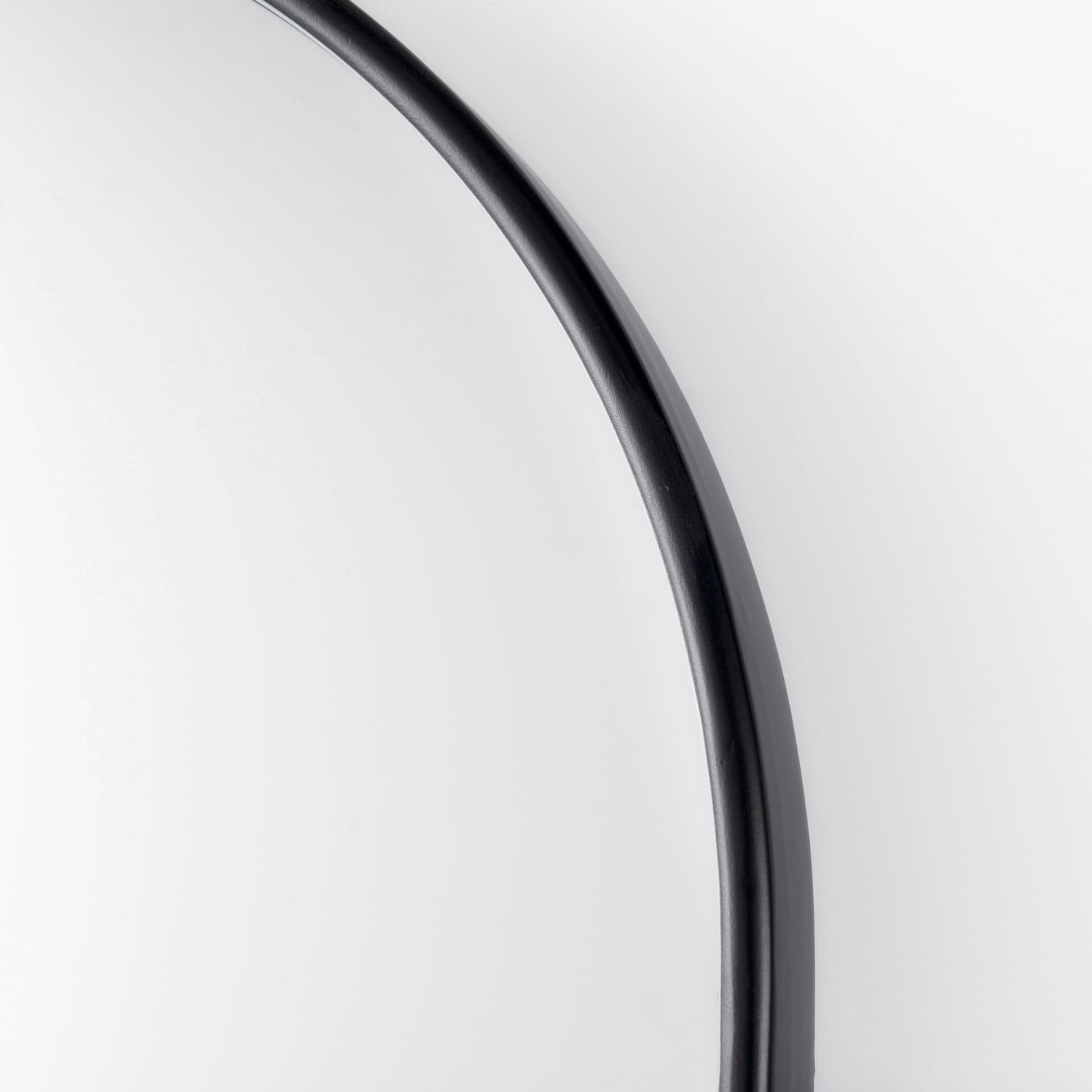 Sadie 28.0L x 2.0W x 78.0H Black Metal Rounded Arch Floor Mirror — product photograph