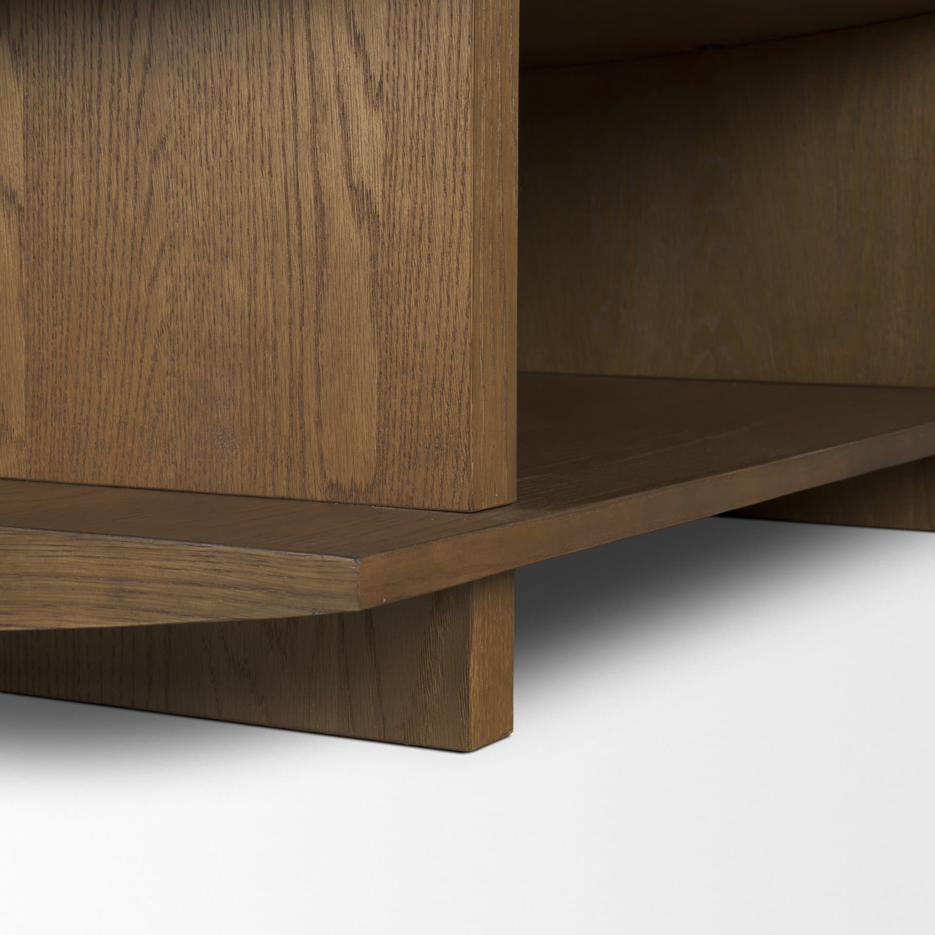 Boden 42" Square Wood Coffee Table w/ Open Shelf — product photograph