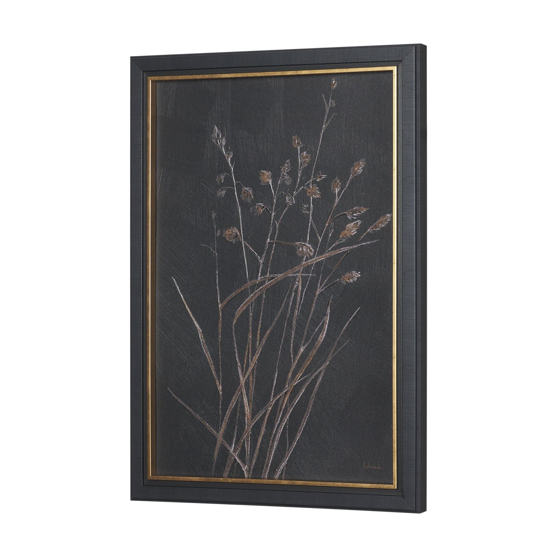 Golden Grasses III by Mercana Studio Hand Embelished Textured Framed Artwork Matted — product photograph