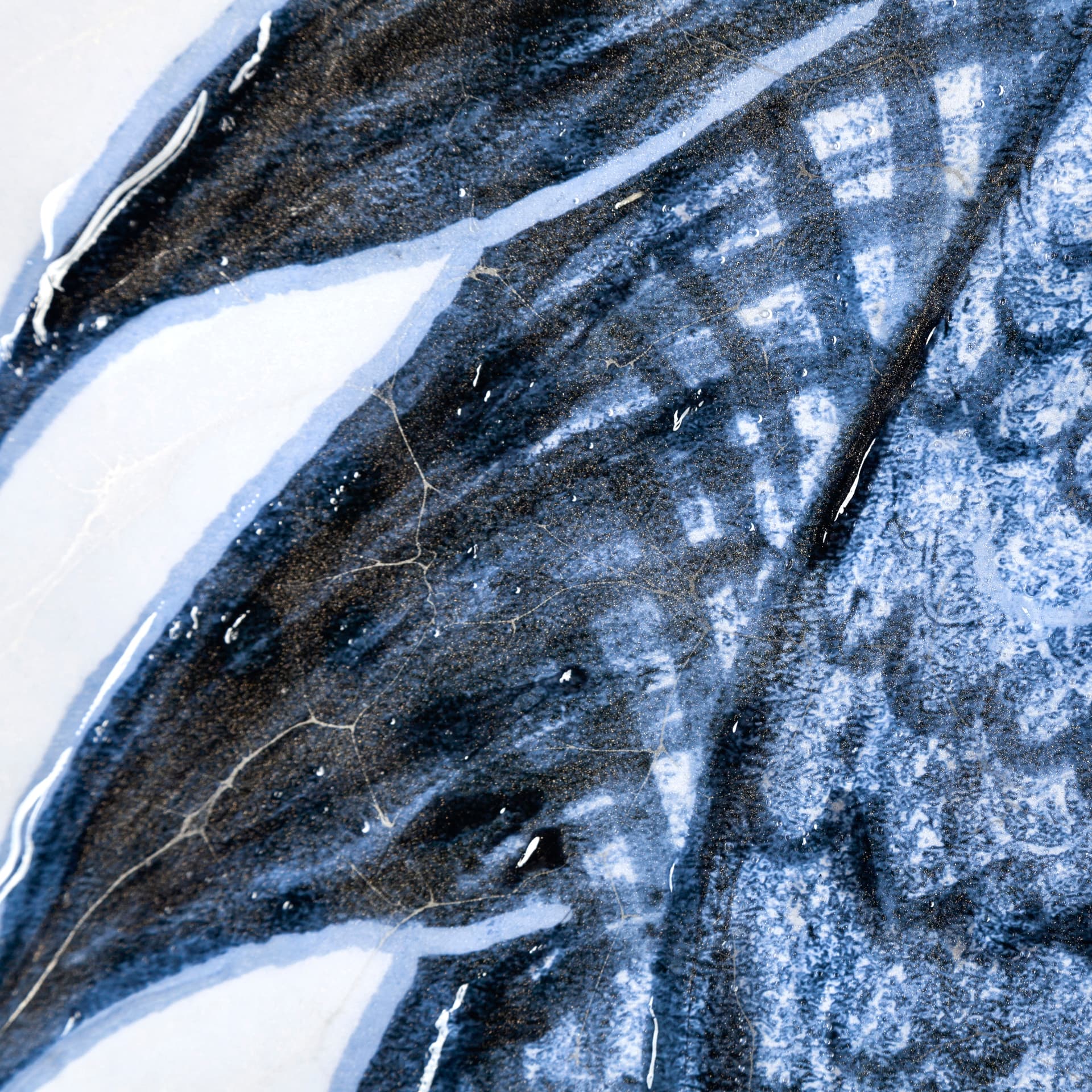 Koi Fish Blue I by Mercana Studio a Hand Embellished Textured Canvas — product photograph