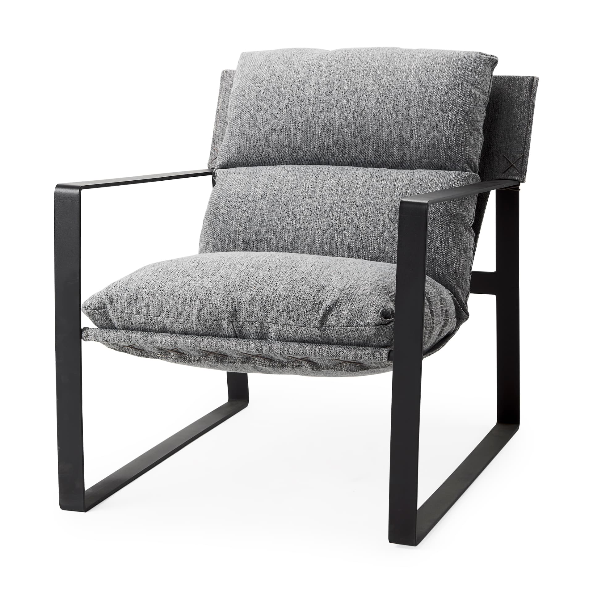 Guilia Castlerock Gray With Metal Frame Sling Accent Chair — product photograph