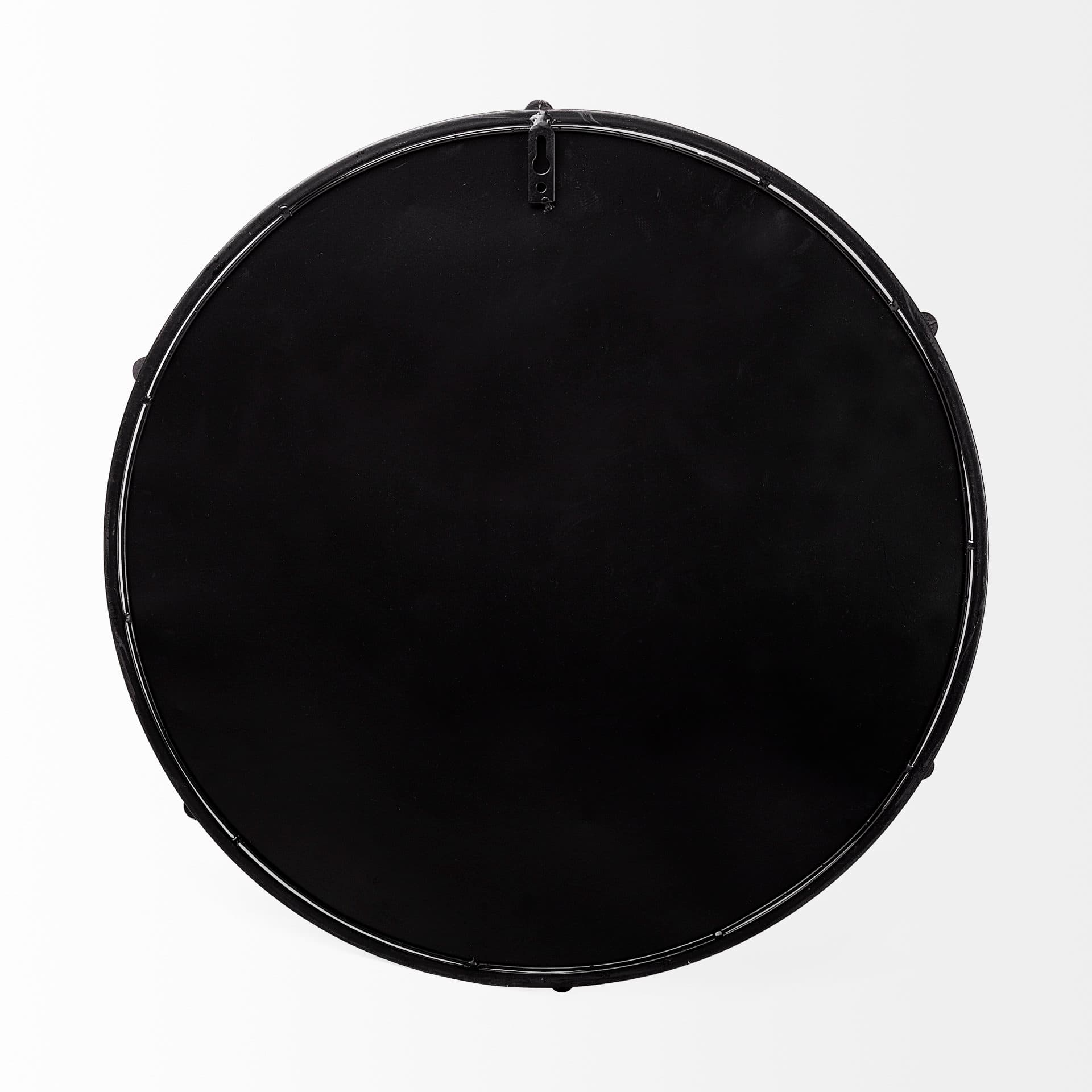 Kimbel 24L x 24W Black Metal Mirrored Base Round Tray — product photograph