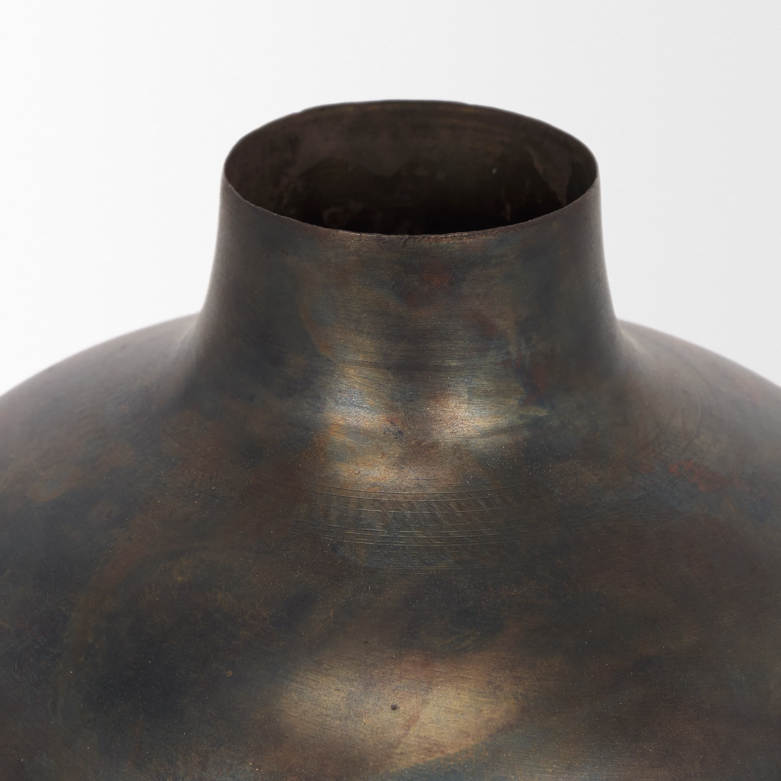 Daya Tall Antiqued Gold Metal Vase — product photograph