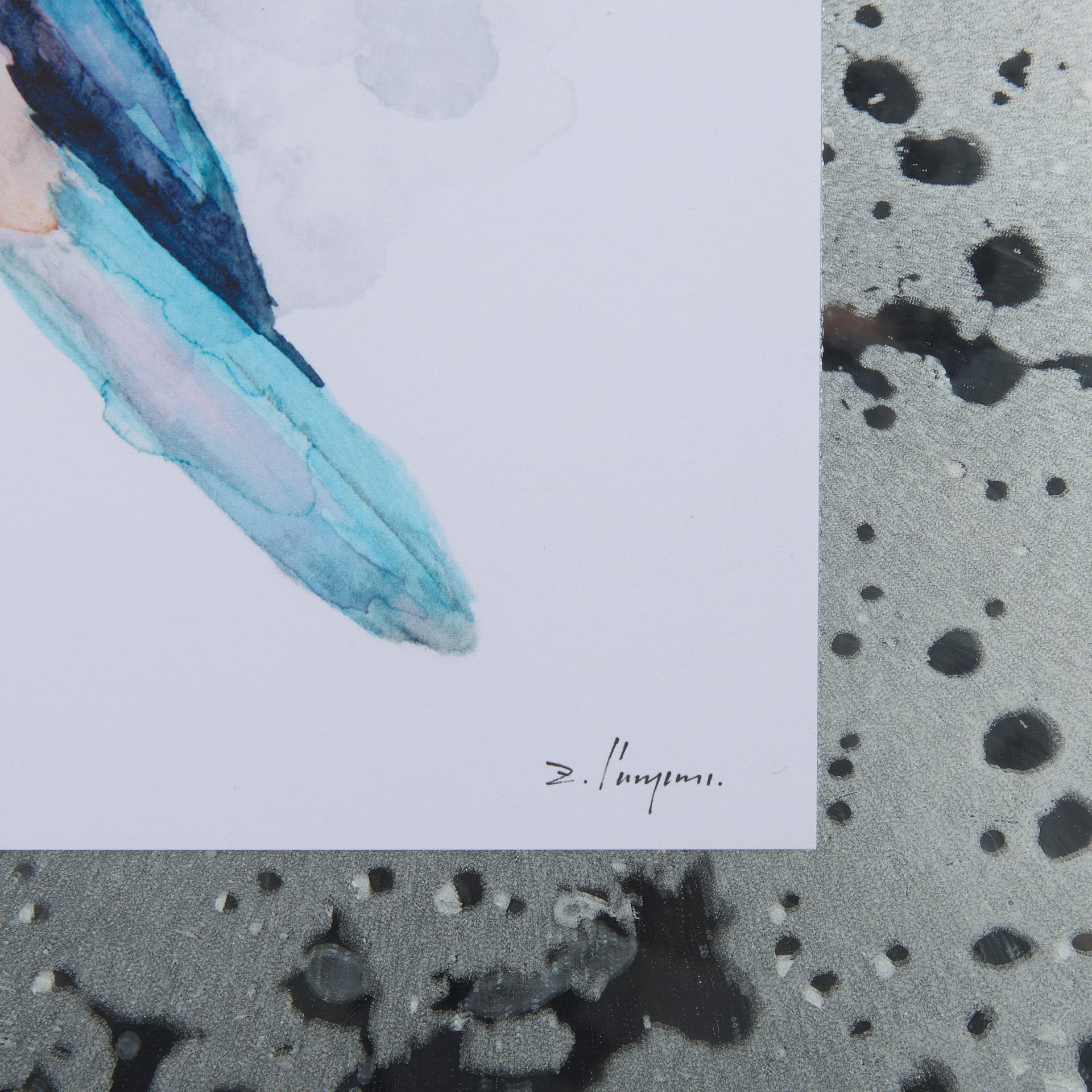 Eastern Blue I by Mercana Studio a Hand Embellished Textured Framed Art Print Matted under Glass — product photograph