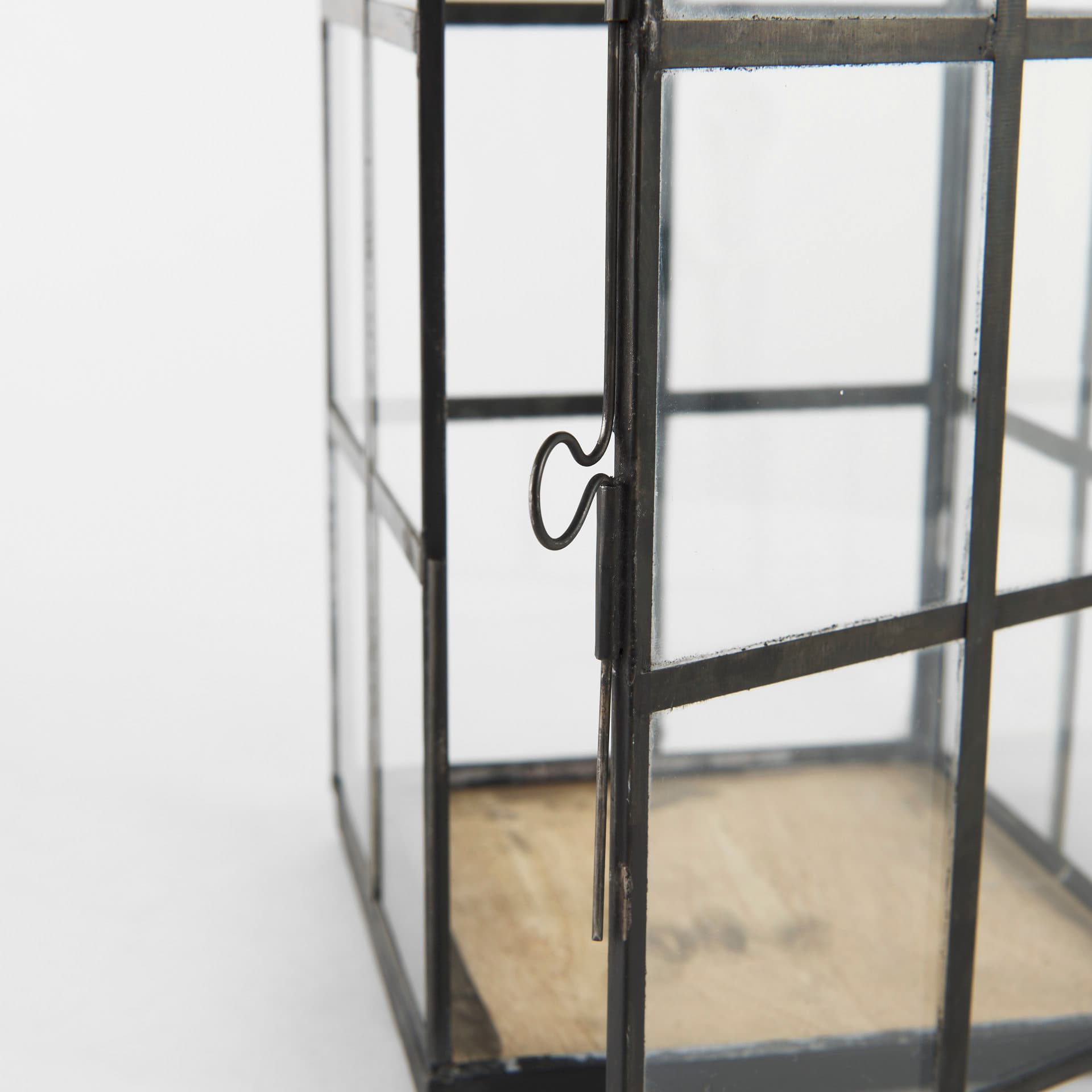 Gamfield 6.1L x 6.1W x 13.4H Medium Black Metal and Glass Lantern — product photograph