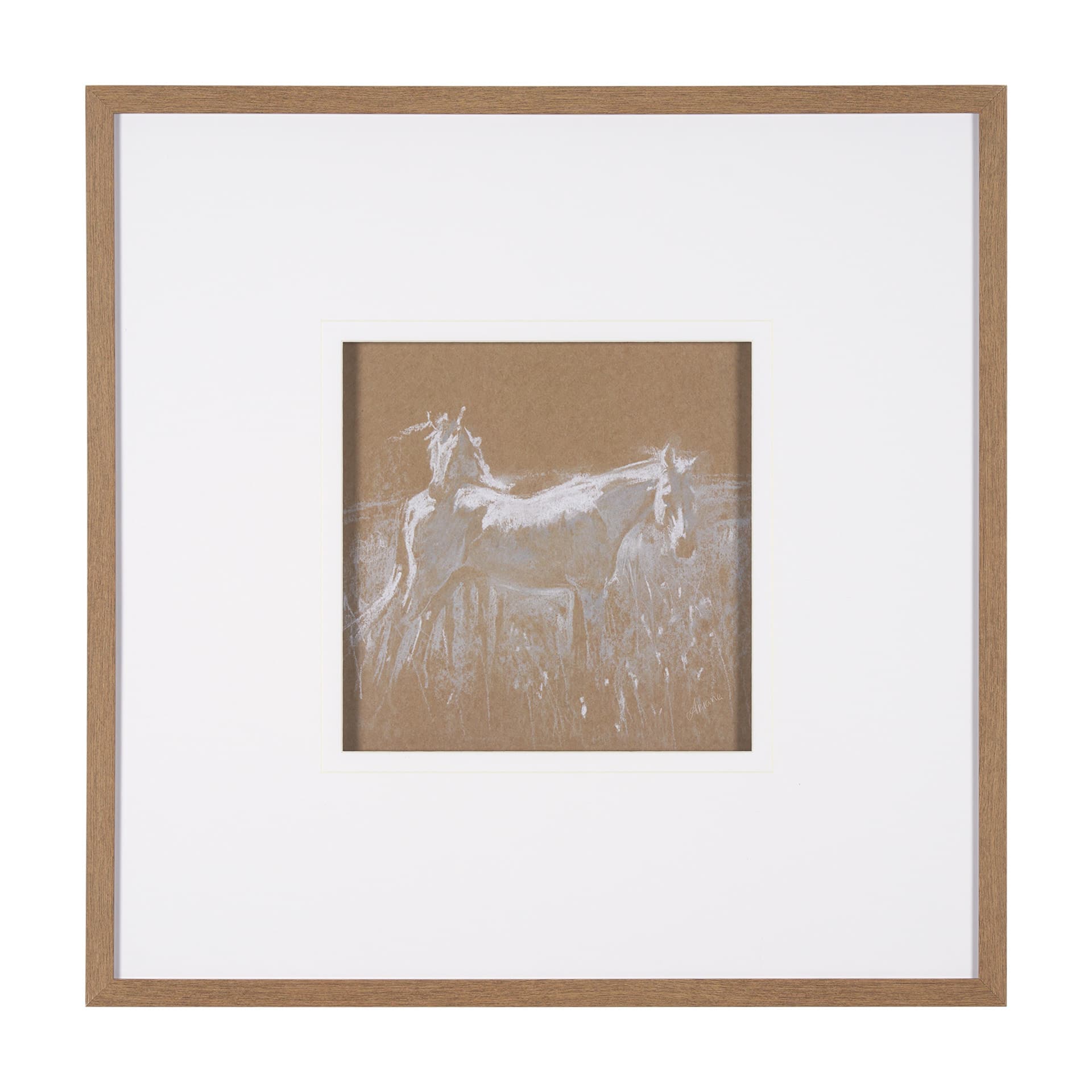 Duo II Horses by Mercana Studio a Framed Art Print Matted under Glass — product photograph