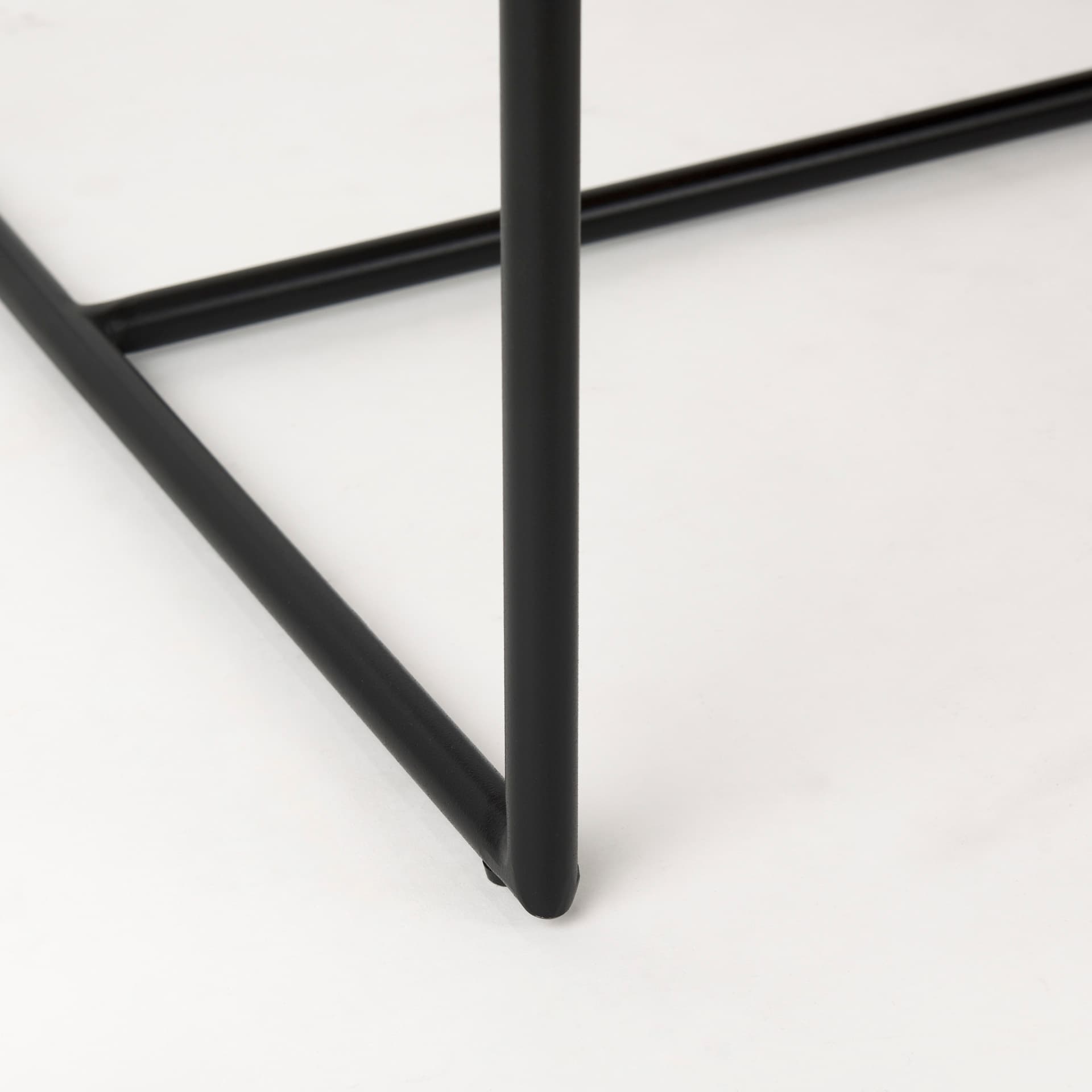 Stamford High-Back Dining Side Chair | Beige Linen w/ Black Metal — product photograph