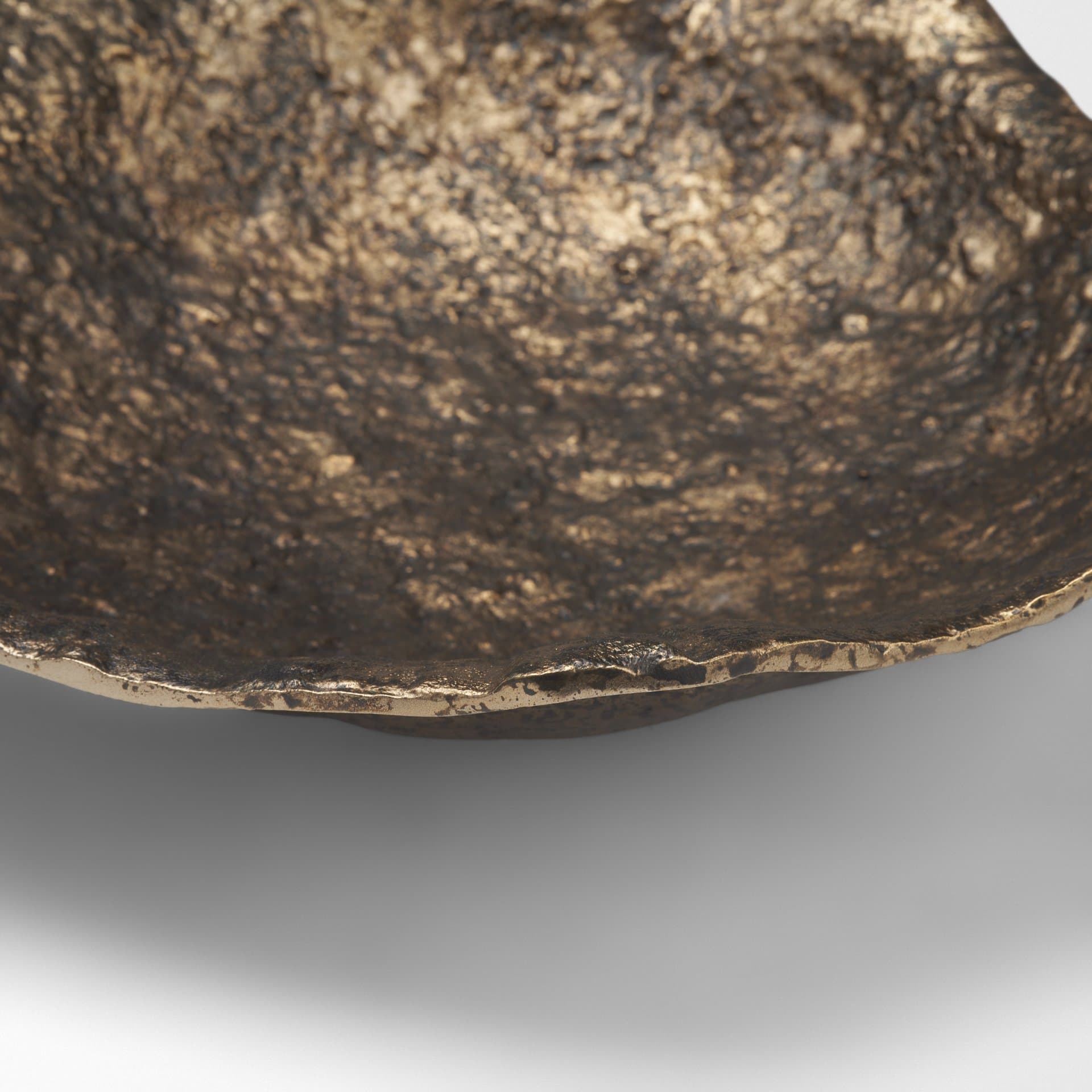 Verdant Small Antiqued Brass Metal Decorative Centerpiece Bowl — product photograph