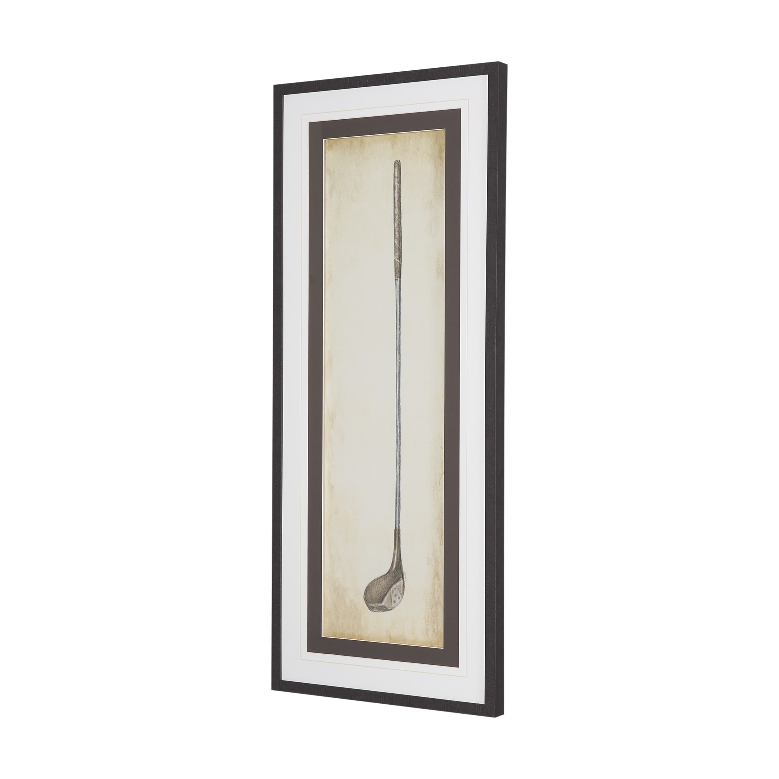 Vintage Golf Club I by Mercana Studio Hand-Embellished Textured Framed Artwork Matted under Glass — product photograph