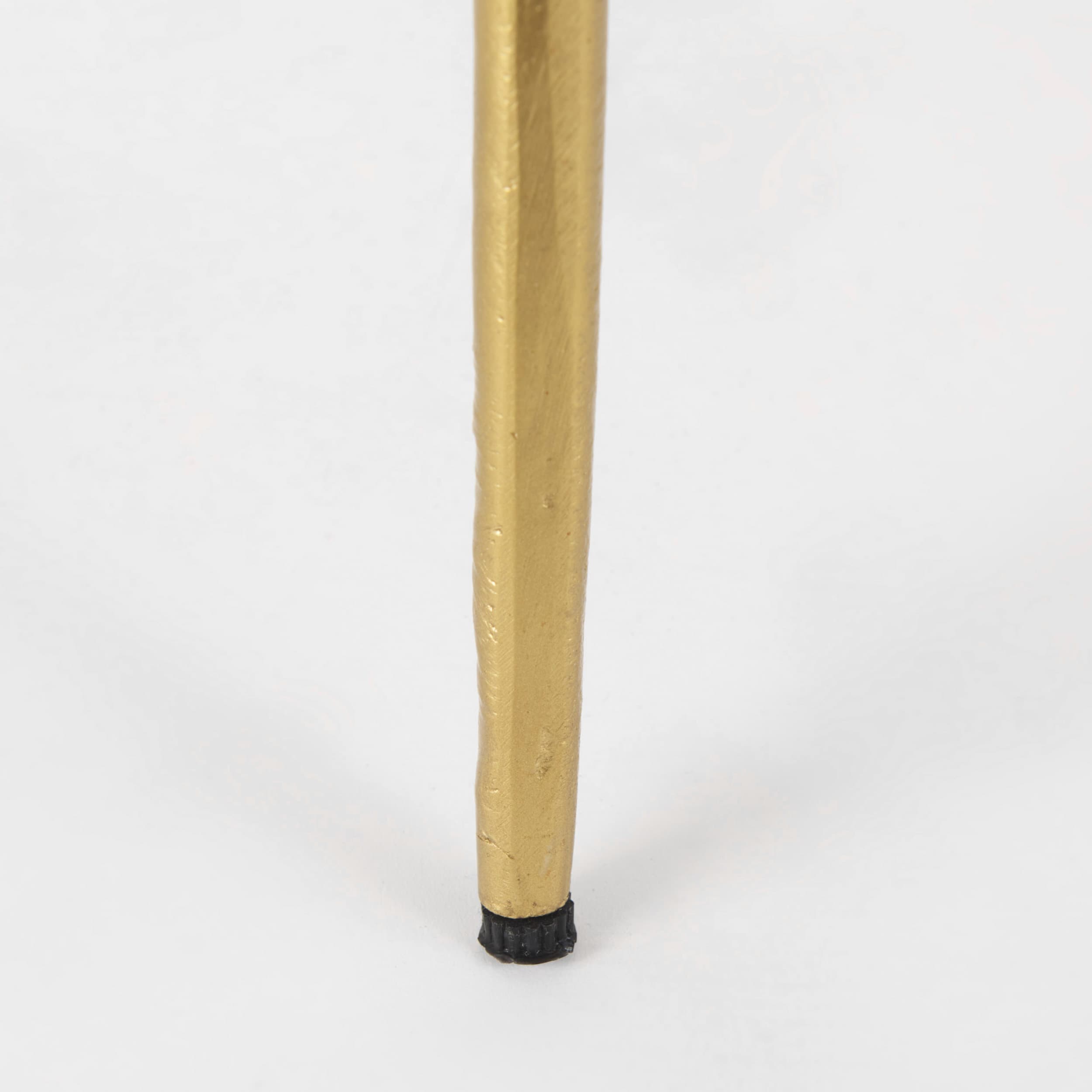 Vivienne 16.0L x 16.0W x 19.0H White Marble W/Antique Gold Metal Round Small Side Table — product photograph