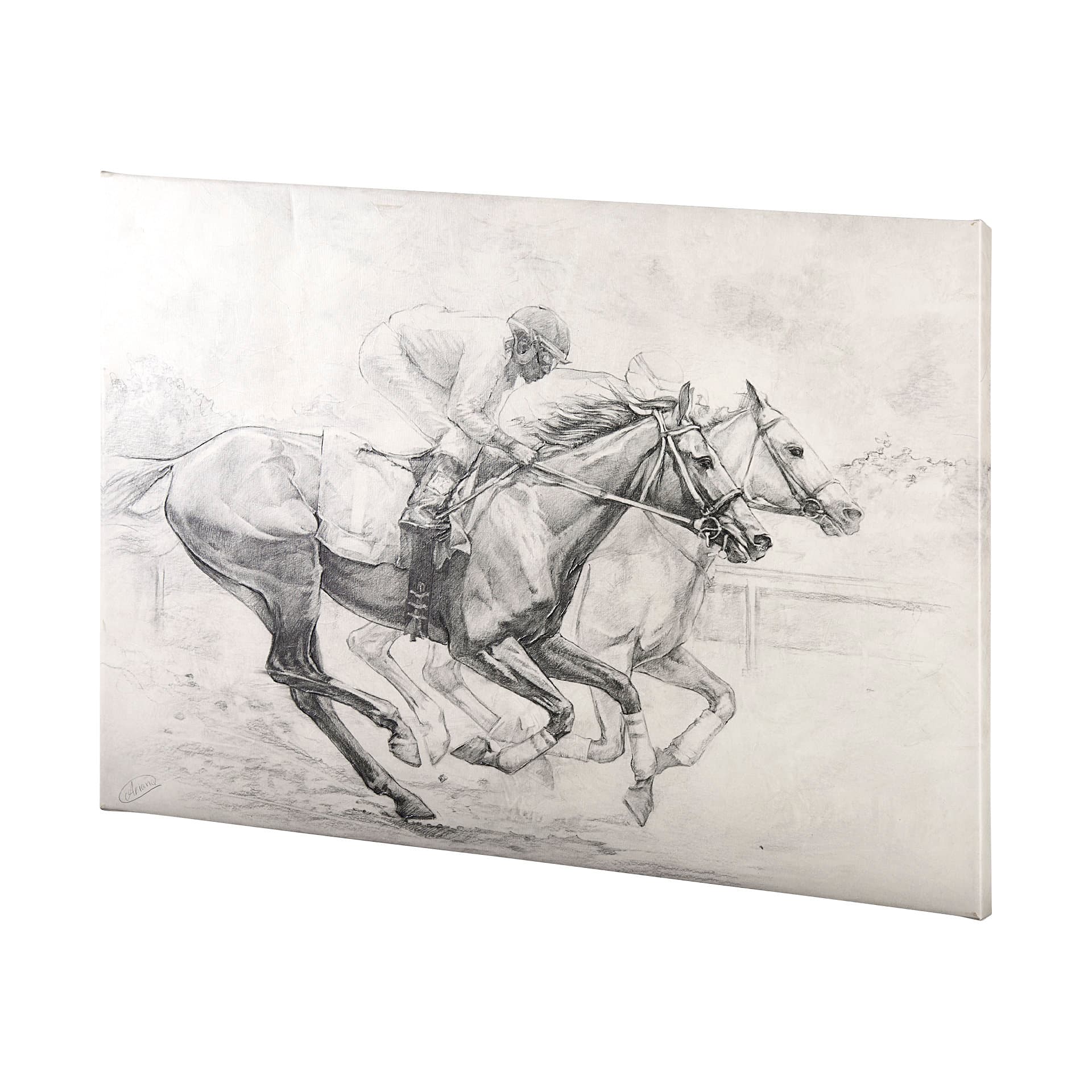 Horse Racing I by Mercana Studio a Hand Embellished Textured Canvas — product photograph