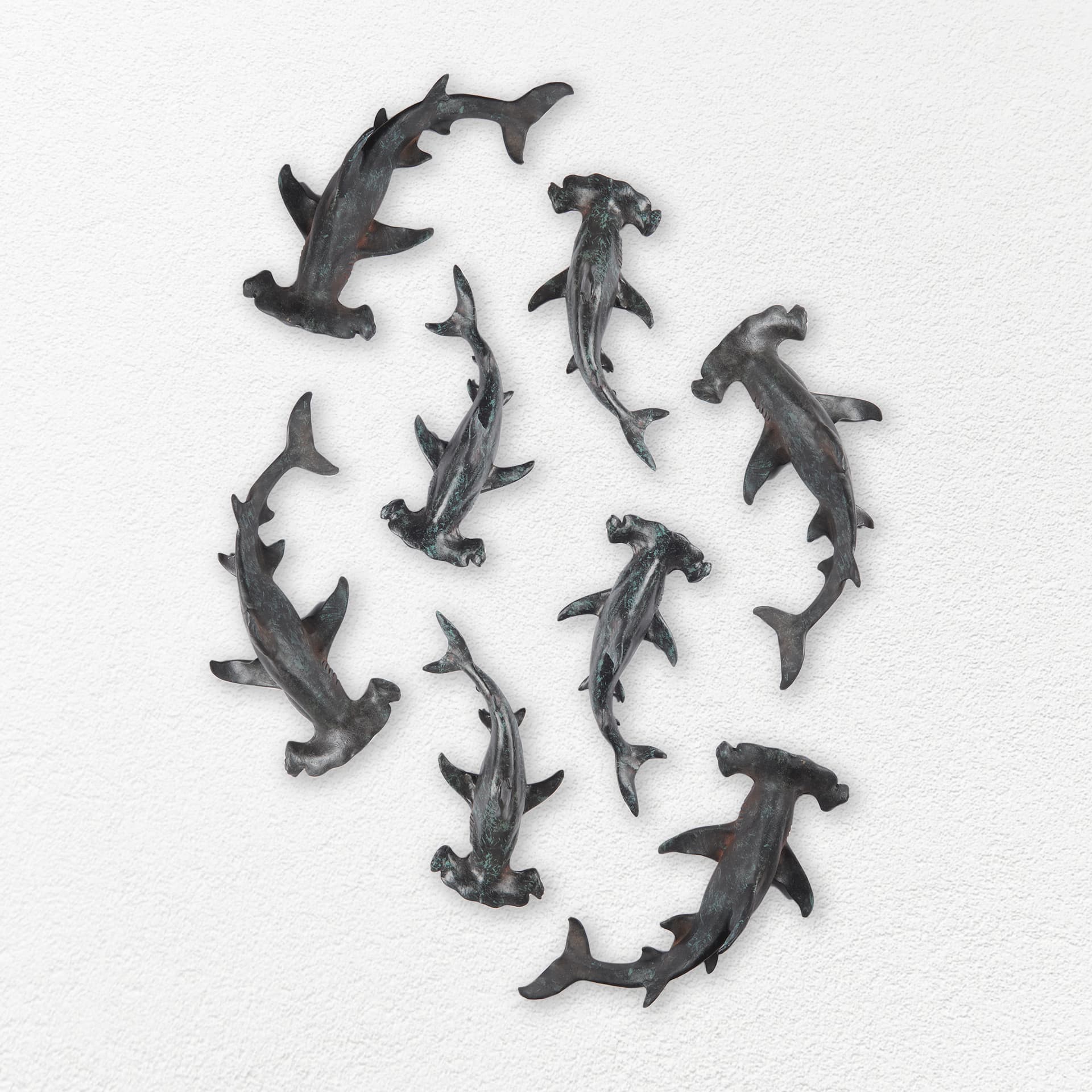 Acus 18H Small Hammerhead Shark Resin Wall Decor — in a styled room