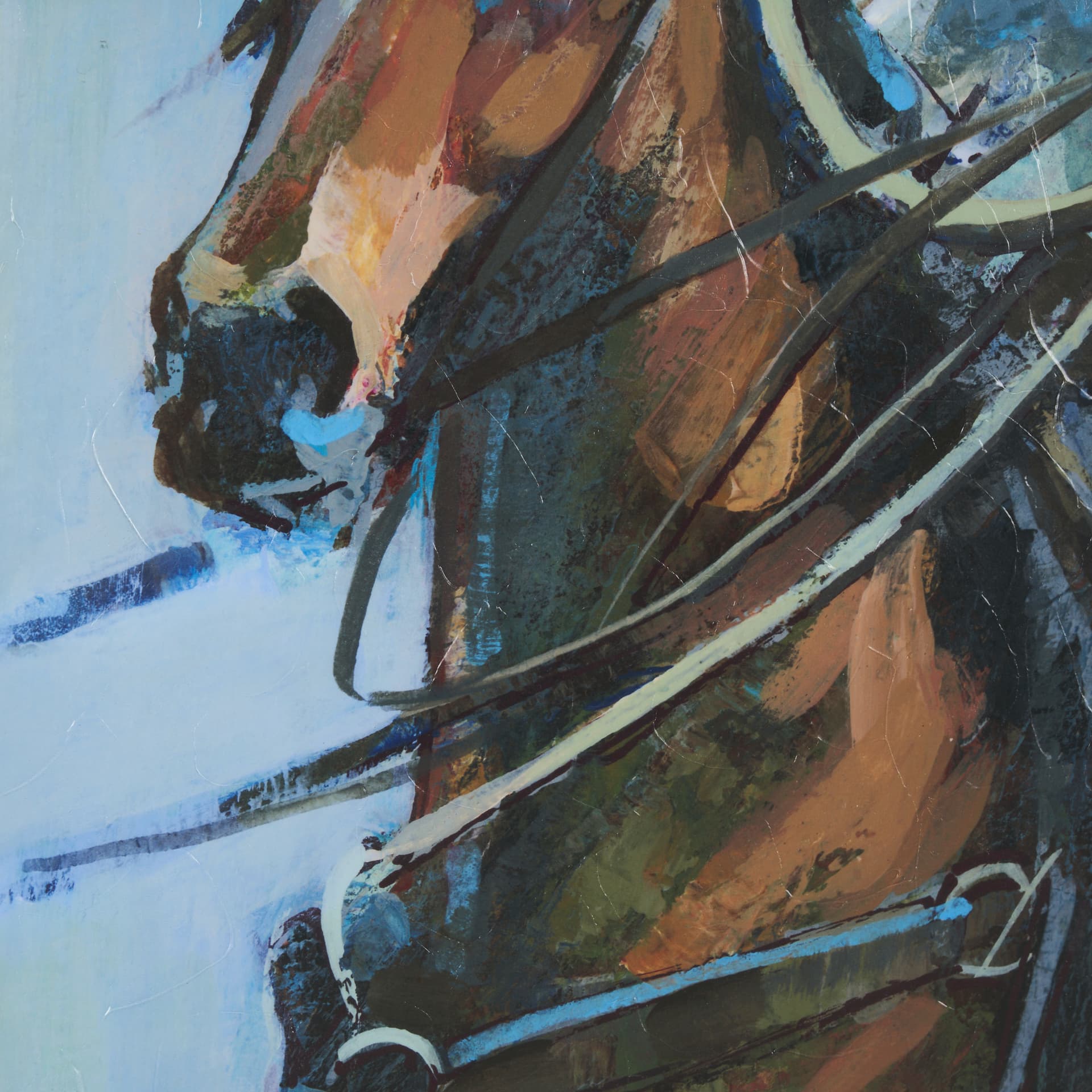 Round Up II Cowboy and Horse by Mercana Studio Hand Embellished Framed Art Print Matted under Glass — product photograph