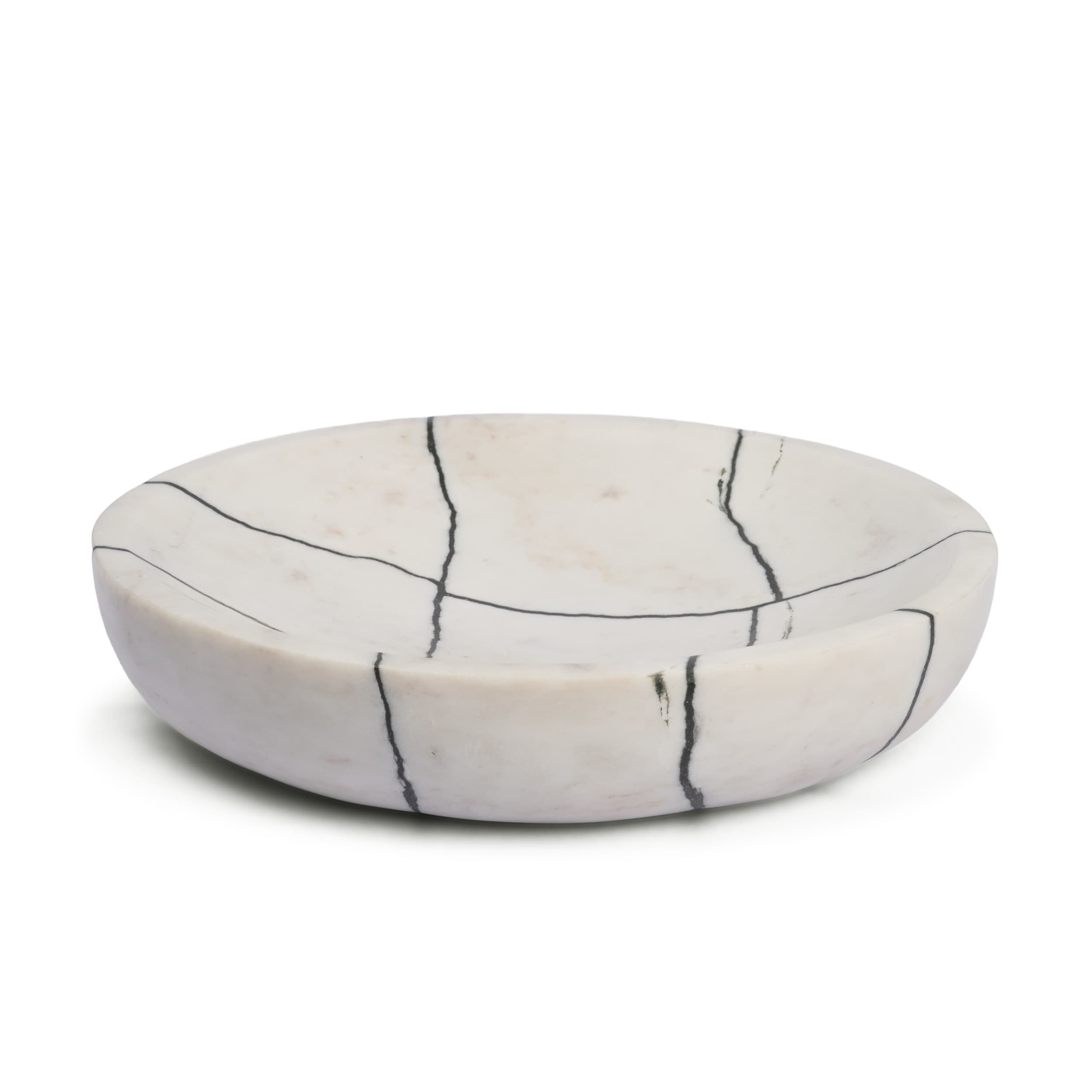 Sintessi Round White Marble Decorative Bowl — product photograph