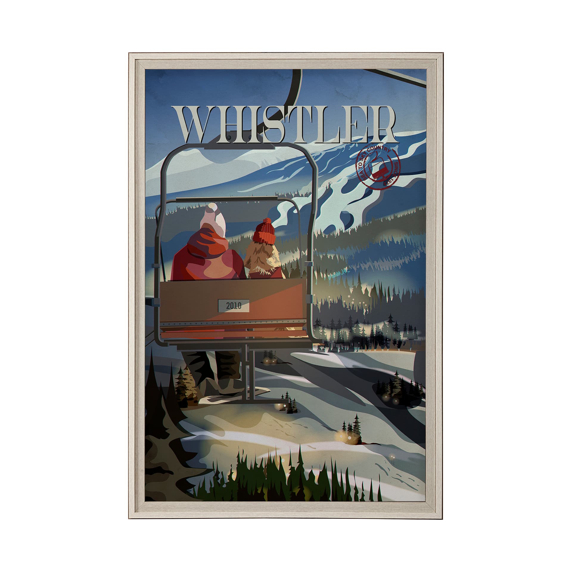 Whistler Go Canada (XL) by Mercana Studio a Hand Embellished Decograph Framed Art Print under Glass — product photograph