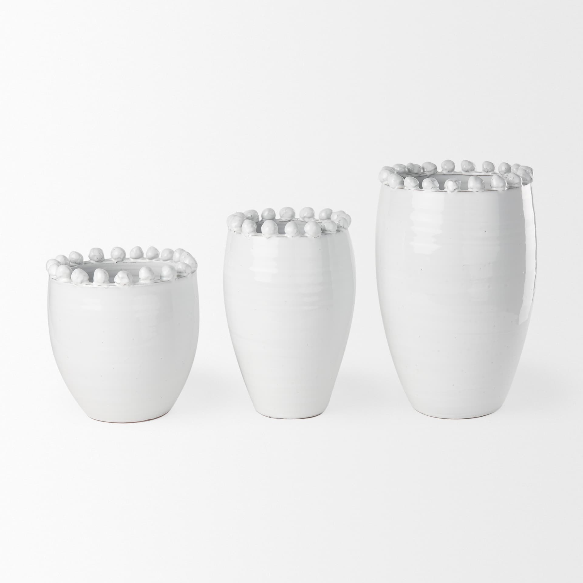 Basin Large Off-White Glazed Vase — product photograph