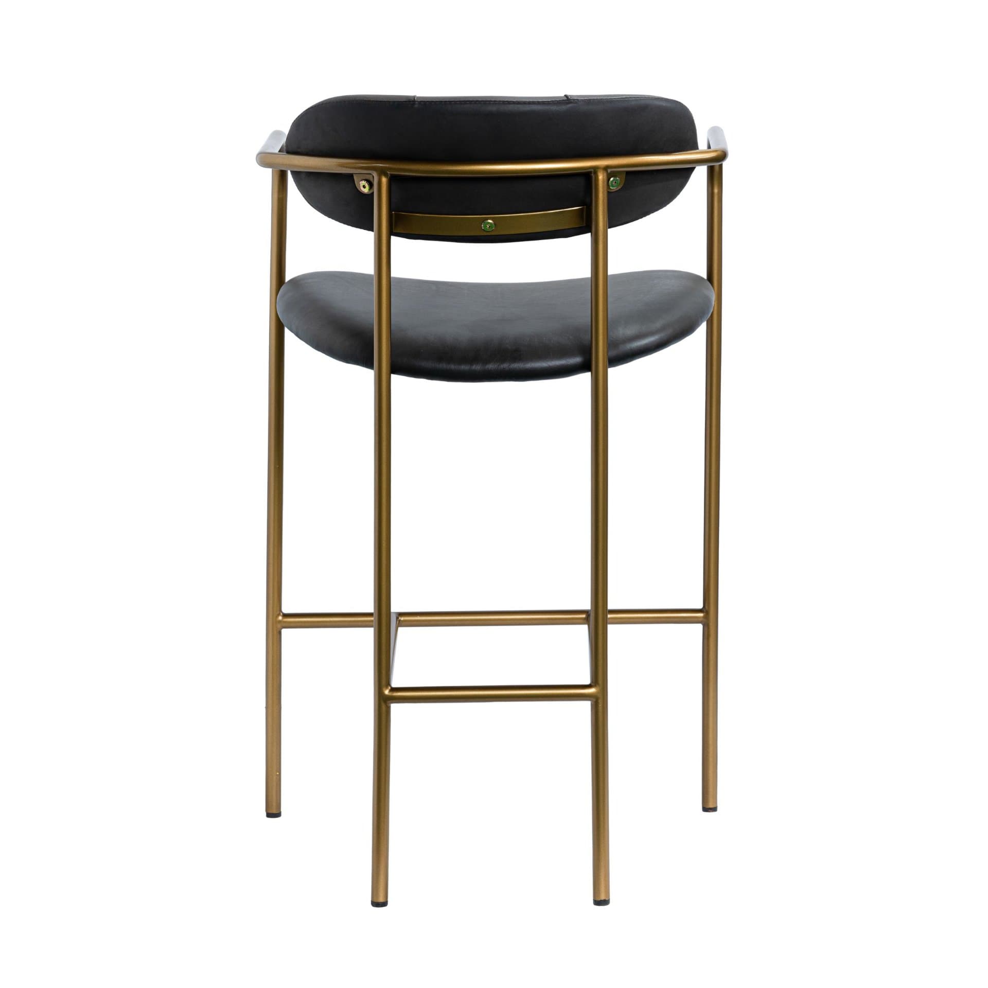 Parker Backless 36.5in Seat Counter Stool | Black Leather w/ Metal — product photograph