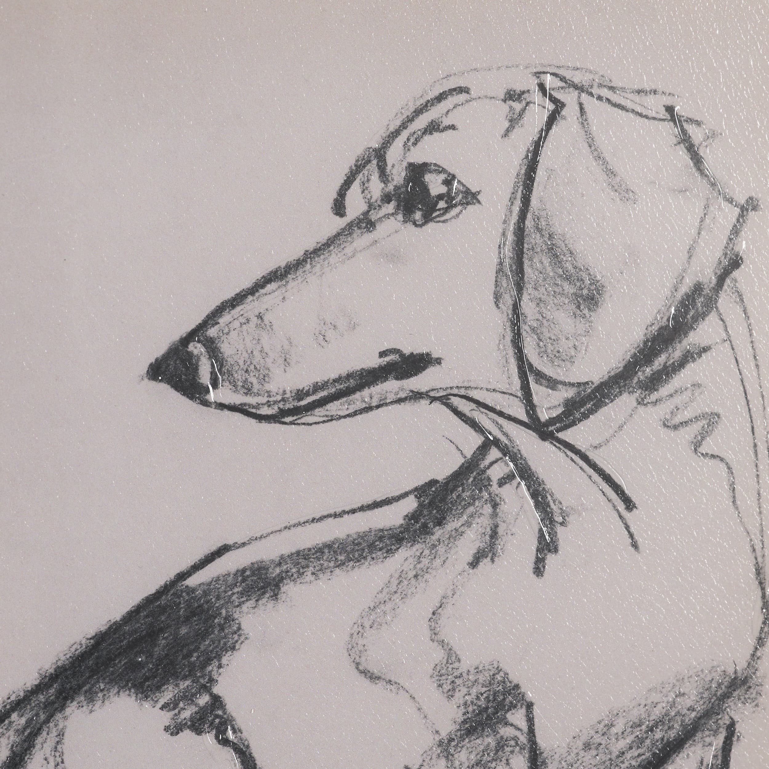 Dachshunds by Mercana Studio Hand-Embellished Framed Artwork Matted under Glass — product photograph