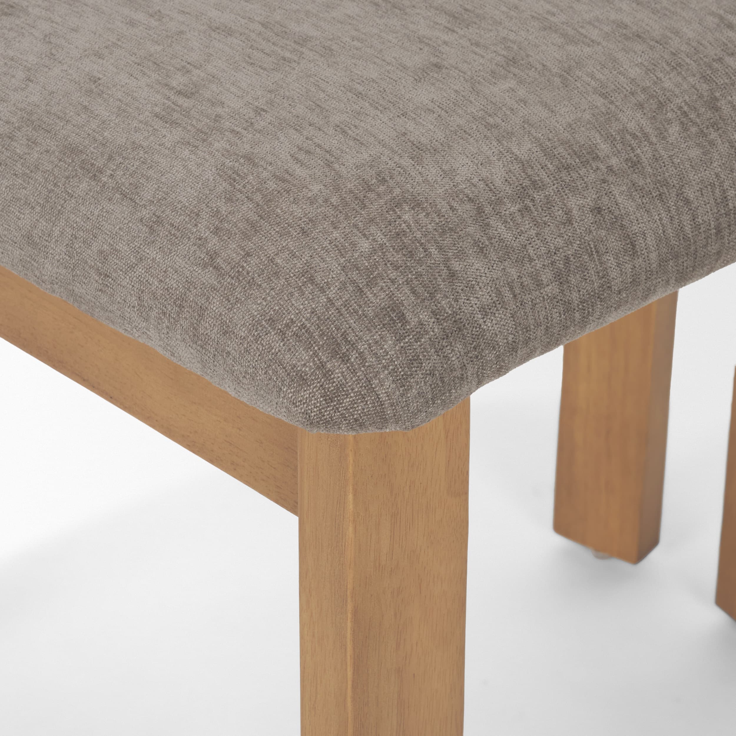 Soho Open Back Dining Side Chair | Gray Chenille w/ Brown Wood — product photograph