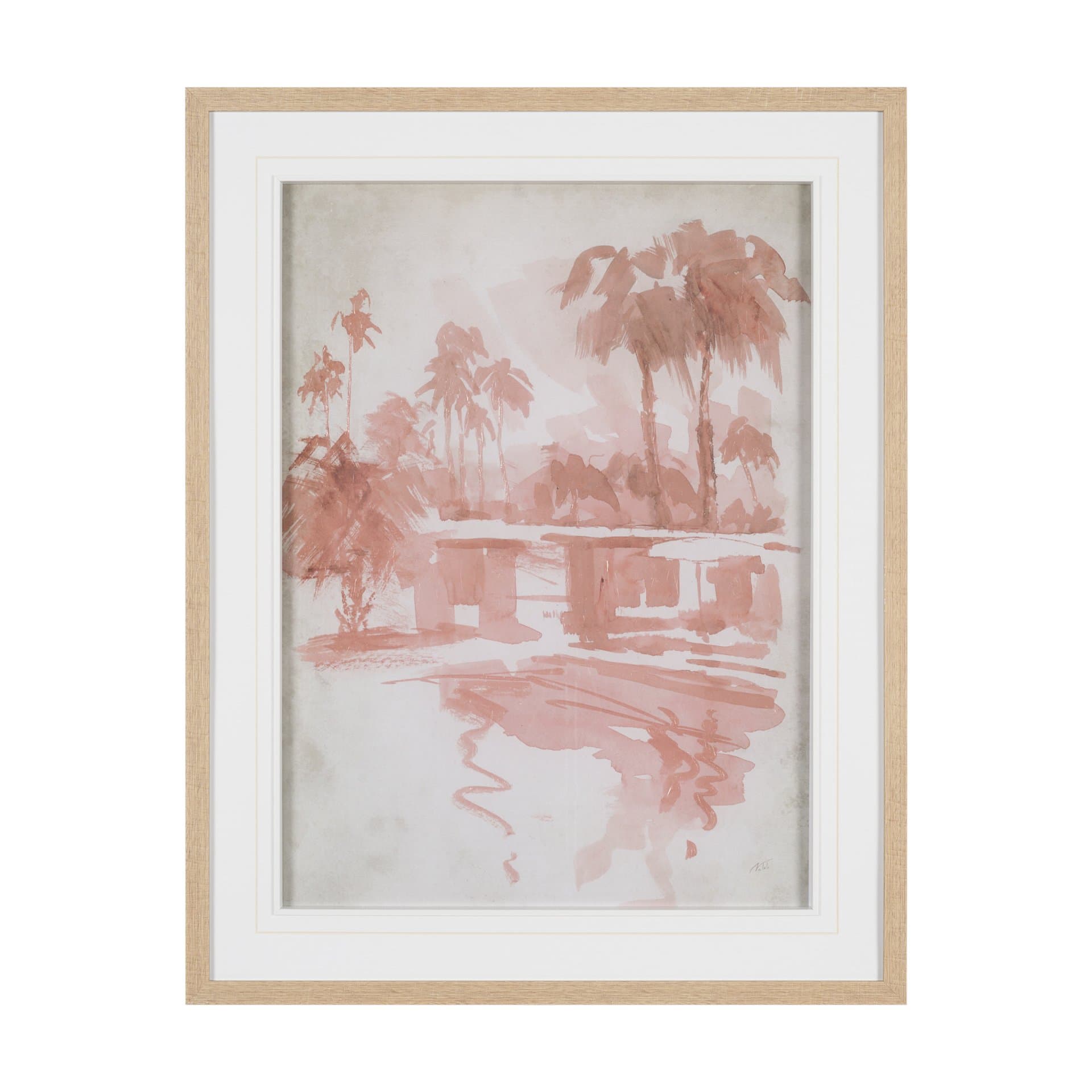 Palm Spring III by Mercana Studio Hand-Embellished Framed Artwork Matted under Glass — product photograph