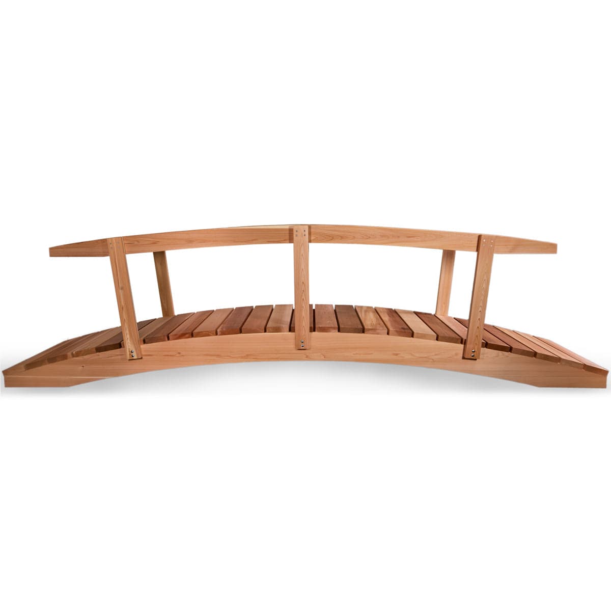 12-Ft Cedar Garden Bridge with Side Rails — product photograph