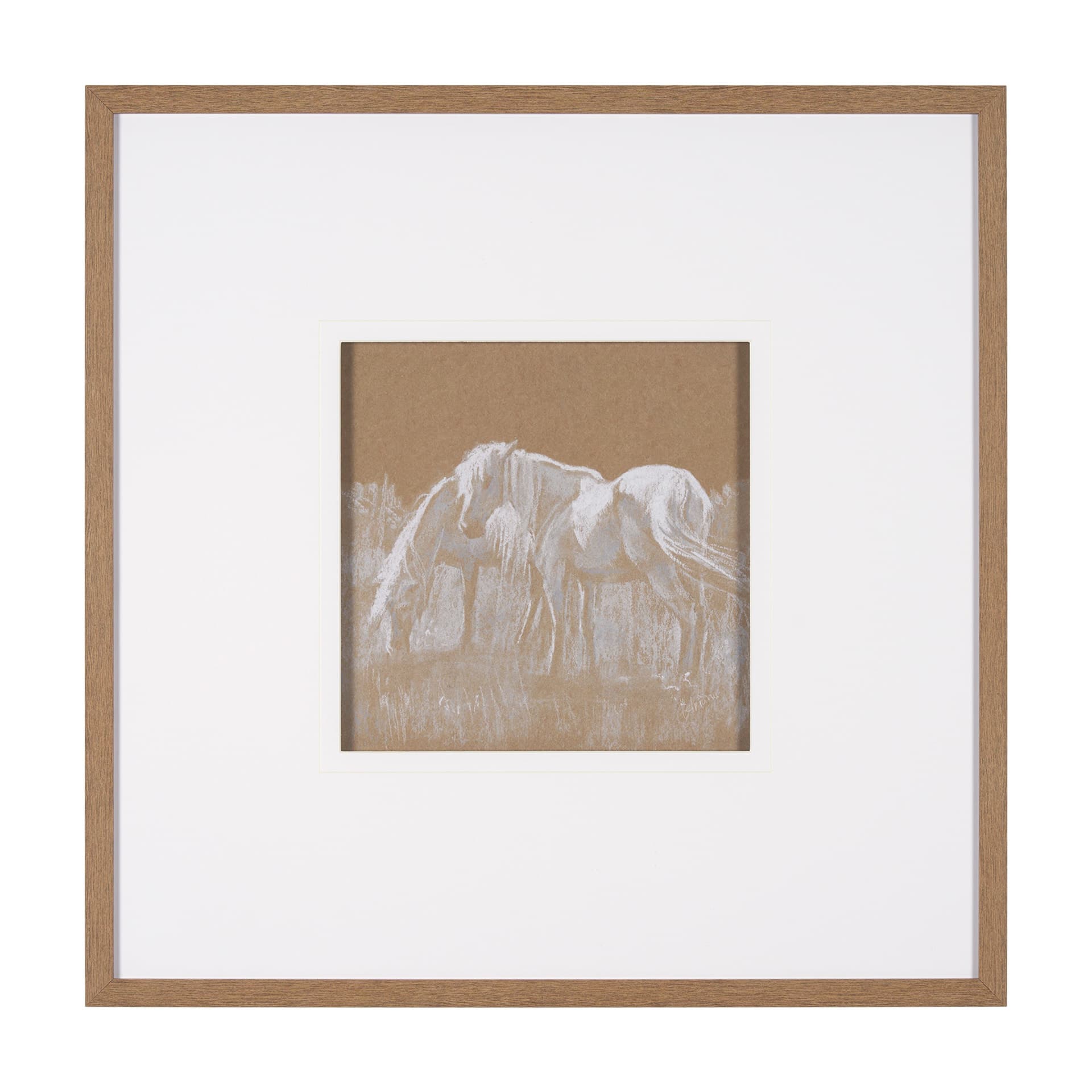 Duo I Horses by Mercana Studio a Framed Art Print Matted under Glass — product photograph