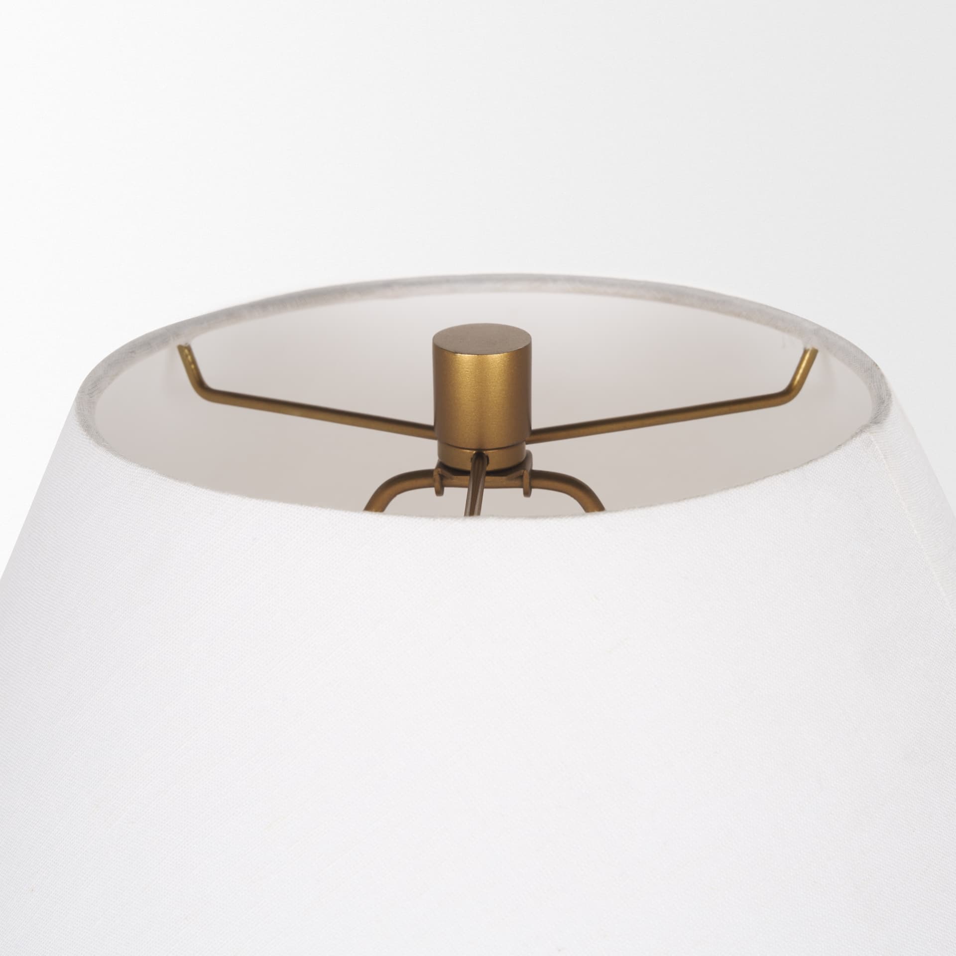 Salaah Antique Gold Brushed Metal w/ Cream Shade Table Lamp — product photograph