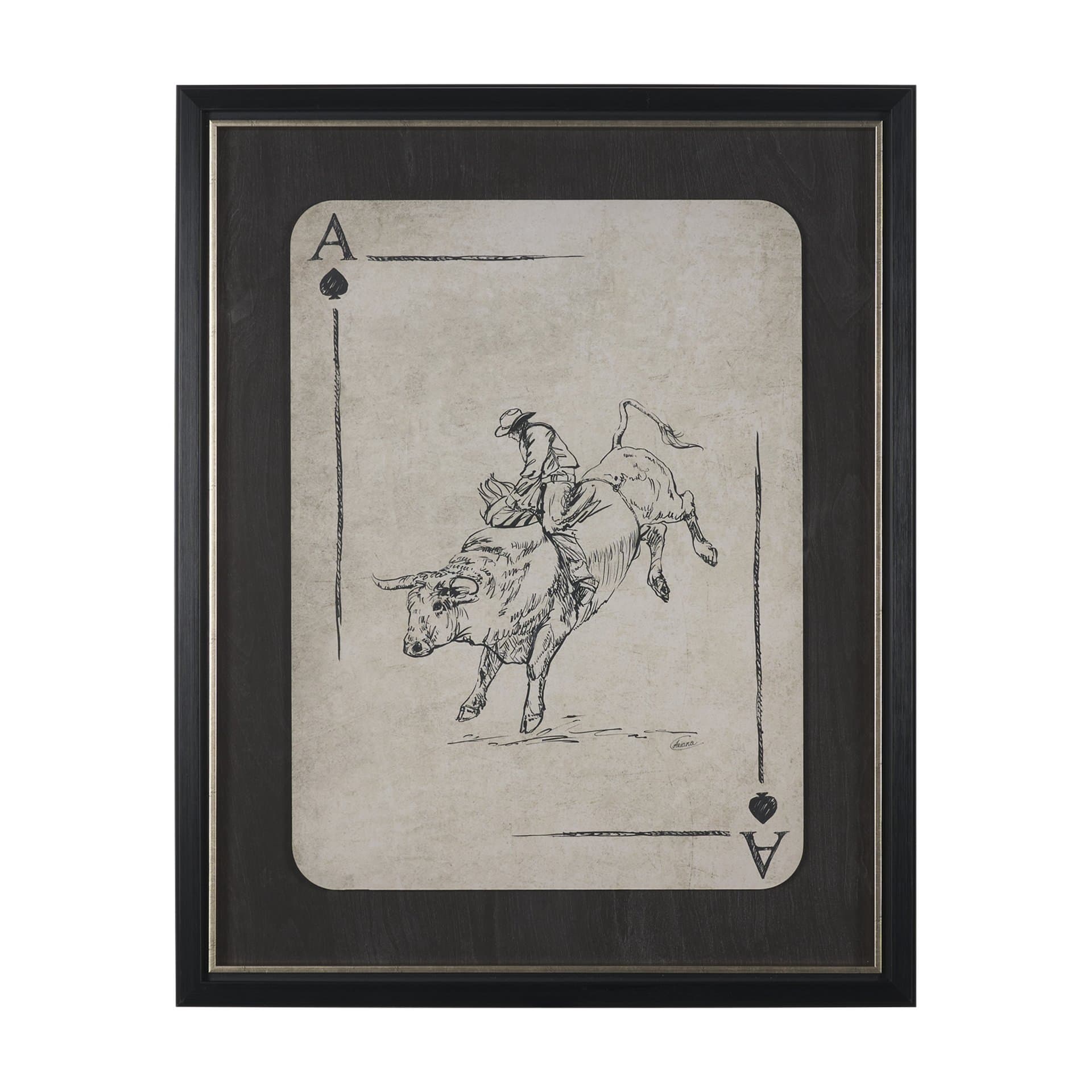 Aces Wild I by Mercana Studio Textured Framed Artwork Matted under Glass — product photograph