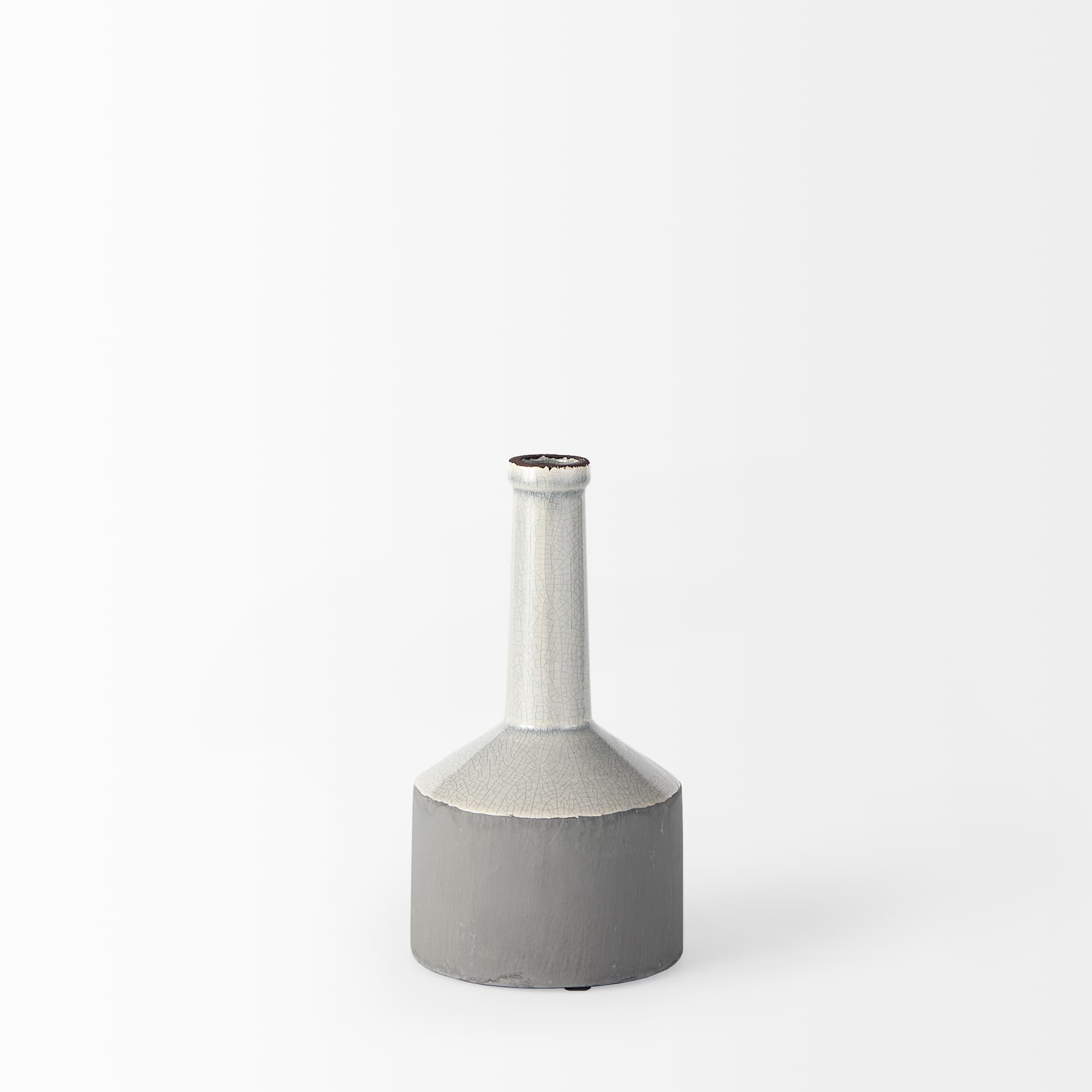 Burton 10.2H Small Two Tone Gray Ceramic Jug Vase — product photograph