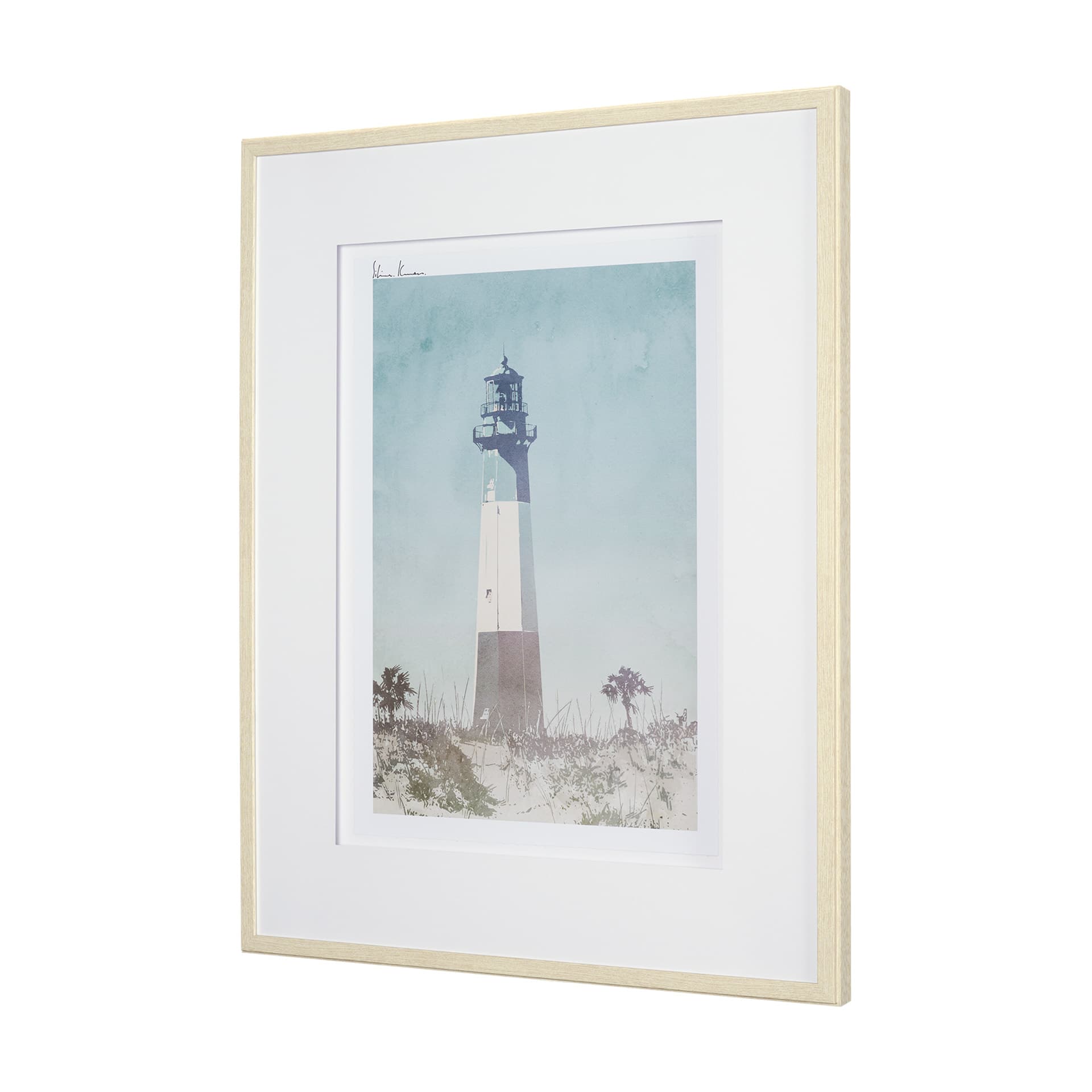 Lighthouse III-Peggy's Cove by Mercana Studio a Hand Embellished Framed Art Print Matted under Glass — product photograph