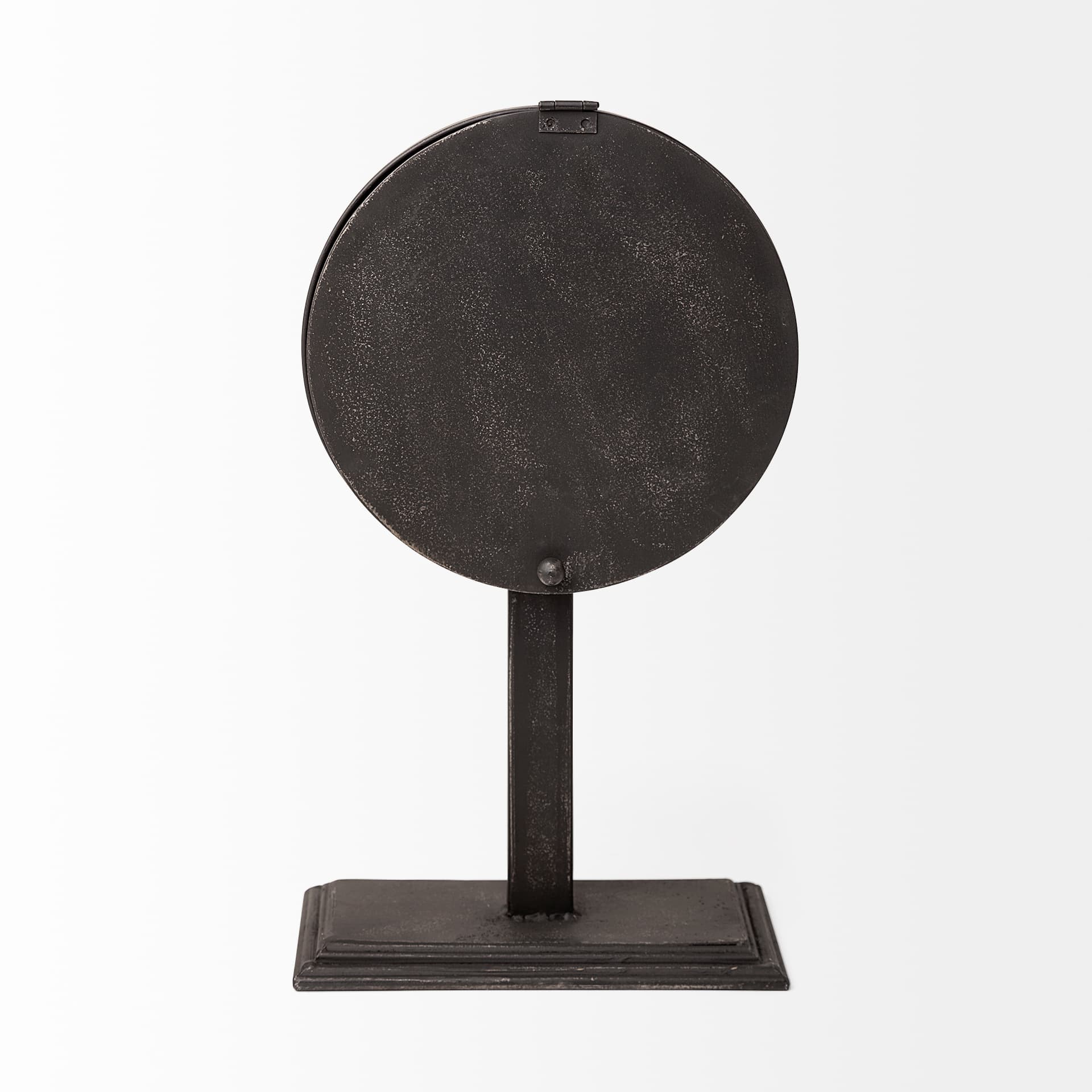 Attalack II Black Metal Round Face Table Clock — product photograph