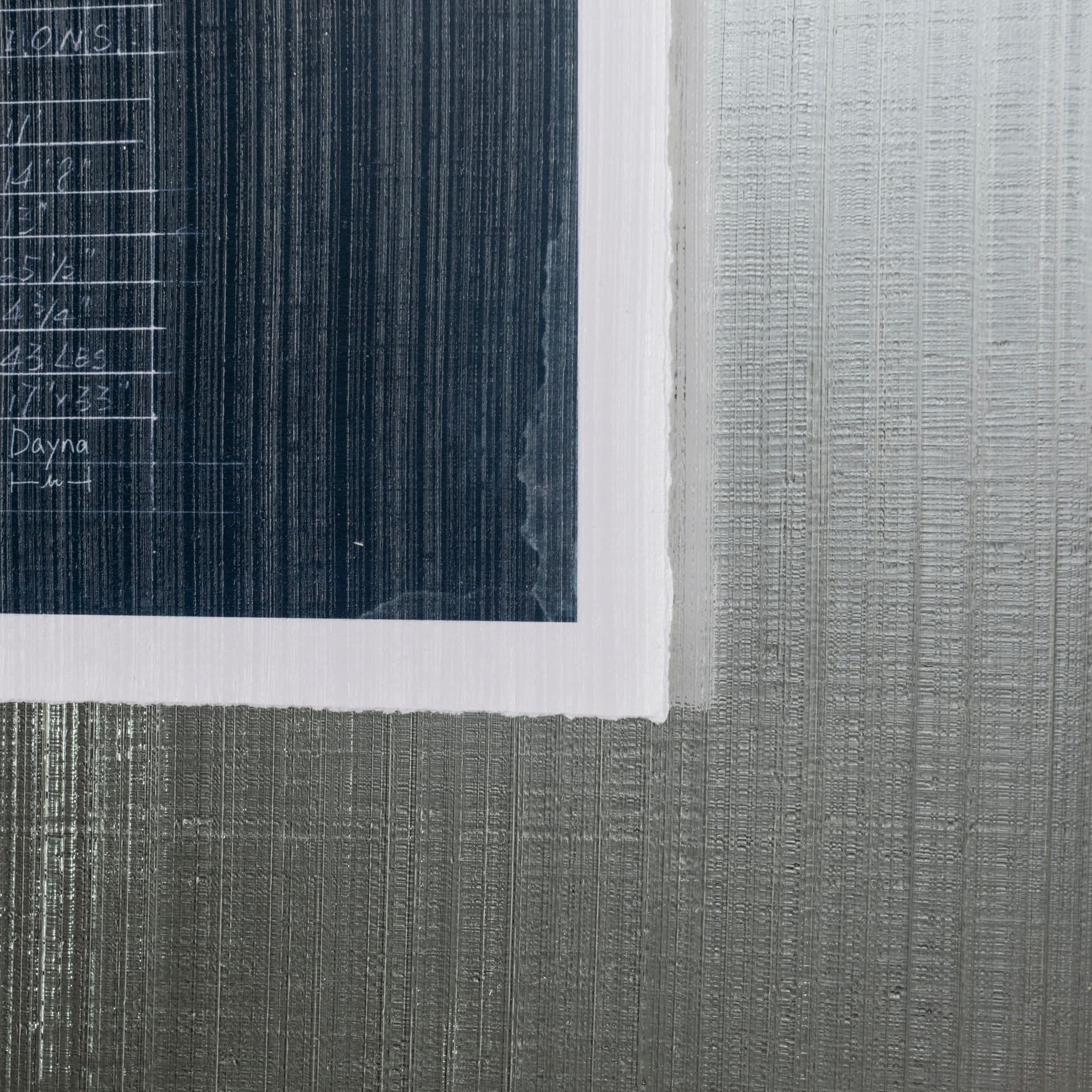 Kayak Blueprint by Dayna a Hand Embellished Textured Framed Art Print Matted under Glass — product photograph