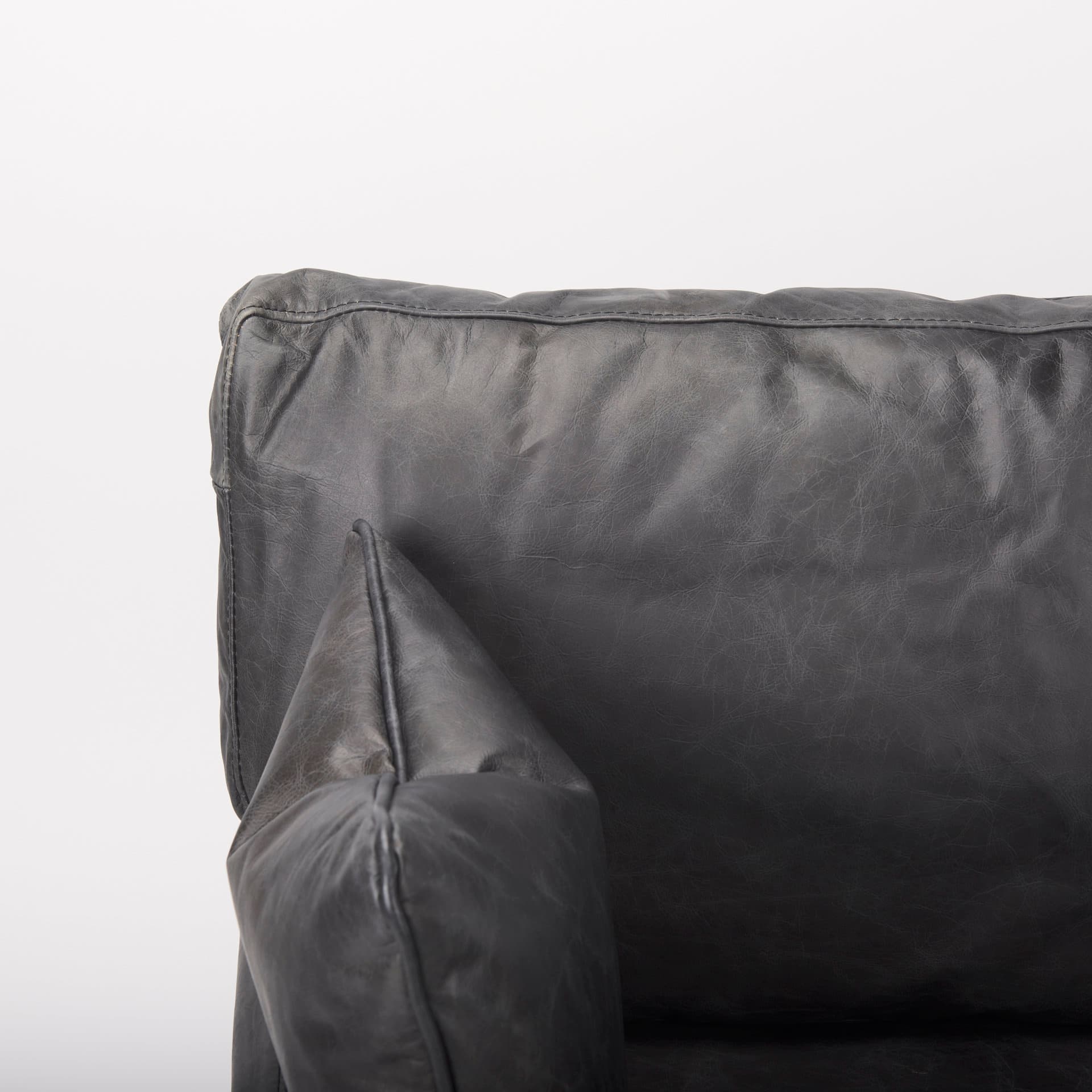 Cochrane 34.5L x 33.0W x 32.5H Black Leather Wrapped Chair — product photograph