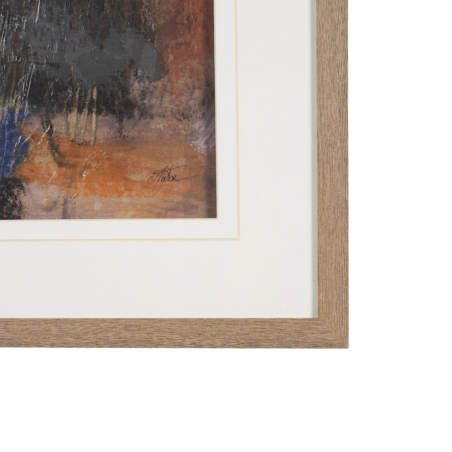 Abstract Autumn 3 by Mercana Studio Hand-Embellished Textured Framed Artwork Matted under Glass — product photograph