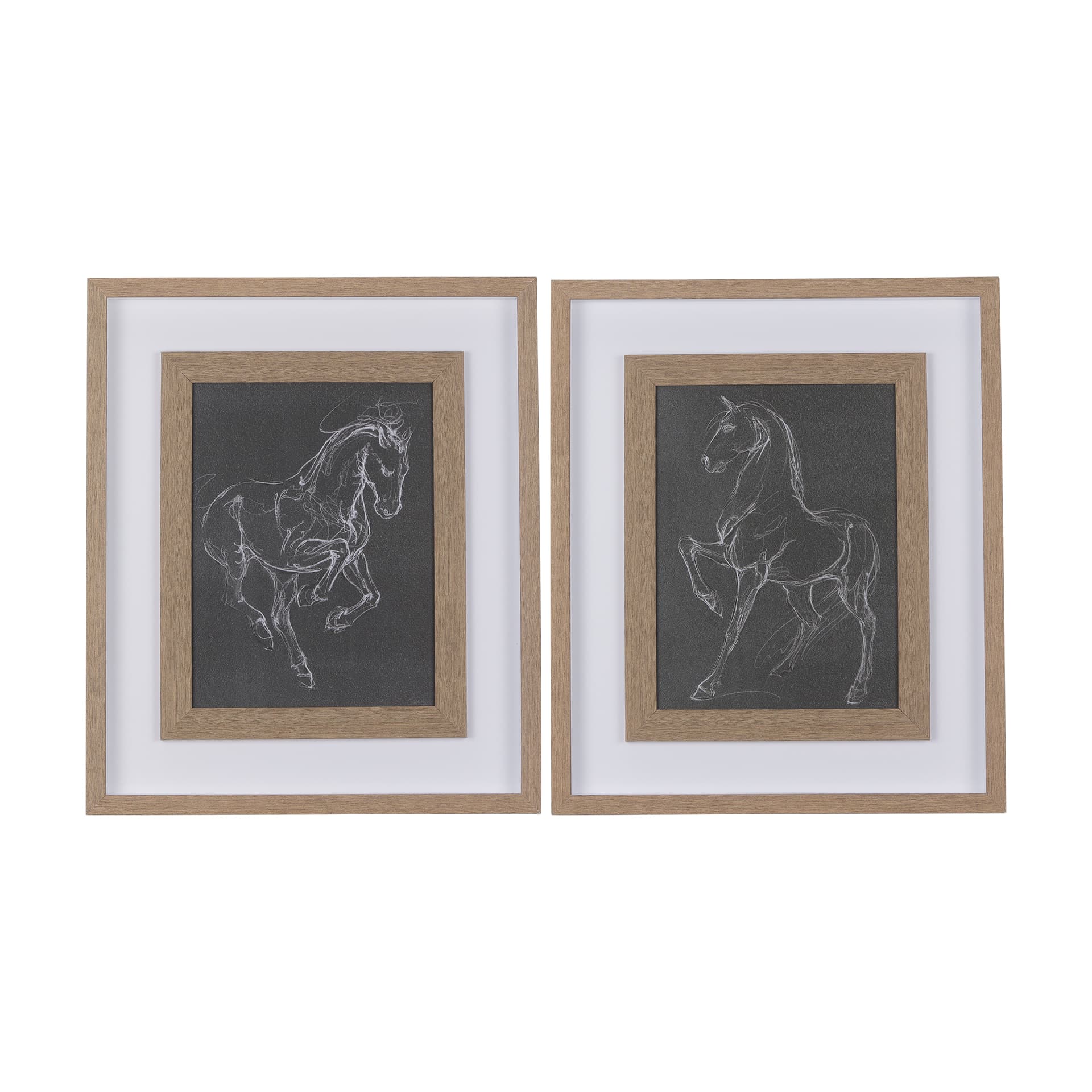 Horse III by Mercana Studio a Hand Embellished Textured Framed Art Print Matted under Glass — product photograph