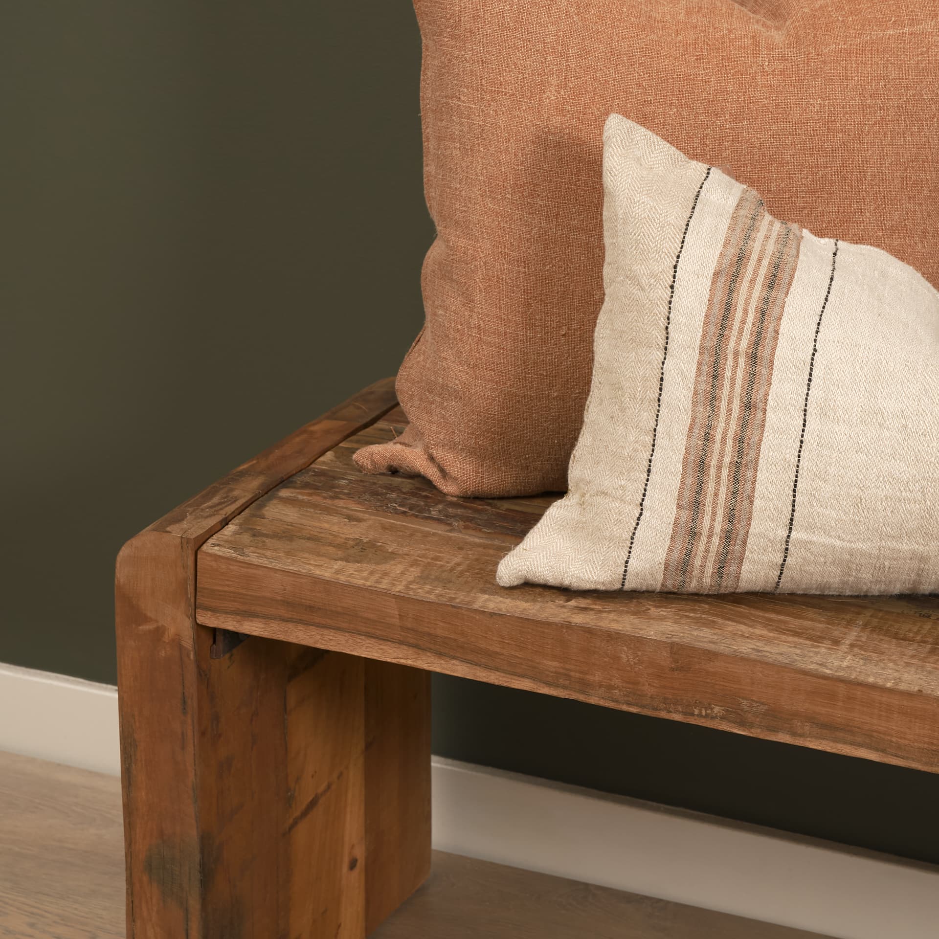 Estelle Rustic Brown Reclaimed Wood Bench — product photograph
