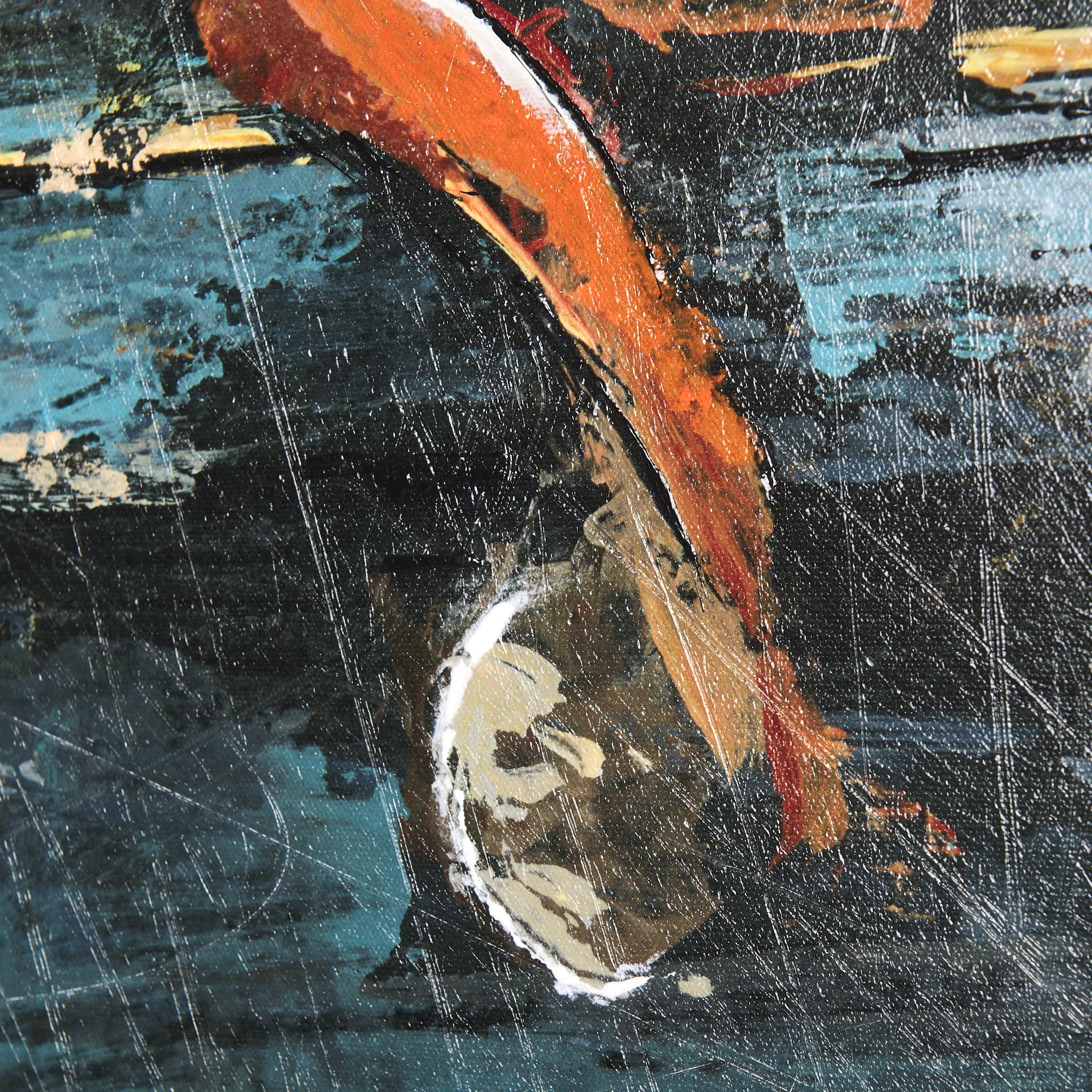 Still Life with Tangerine by Mercana Studio a Hand Embellished Textured Canvas — product photograph