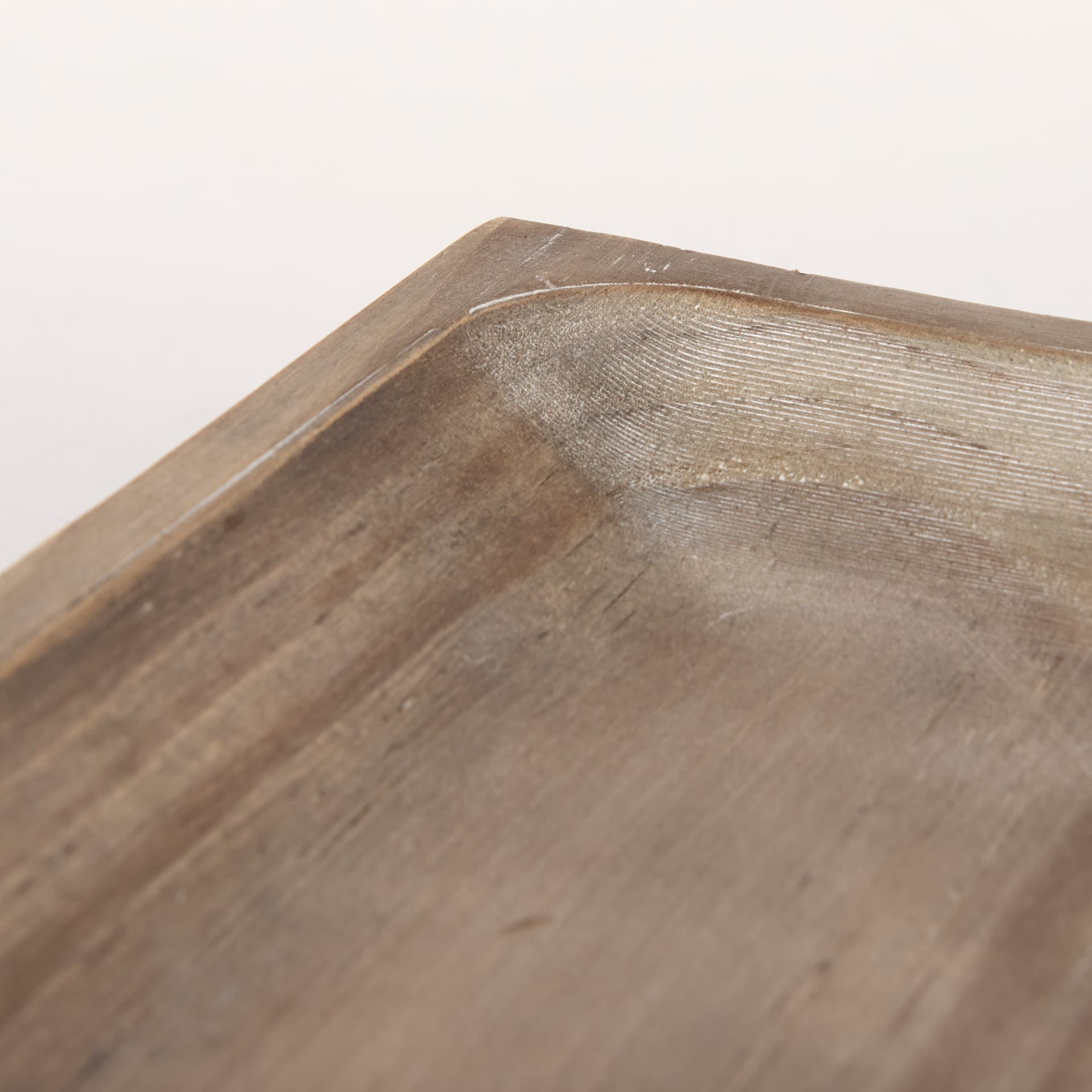 Carver Set of 2 Rectangular White Washed Wood Trays — product photograph