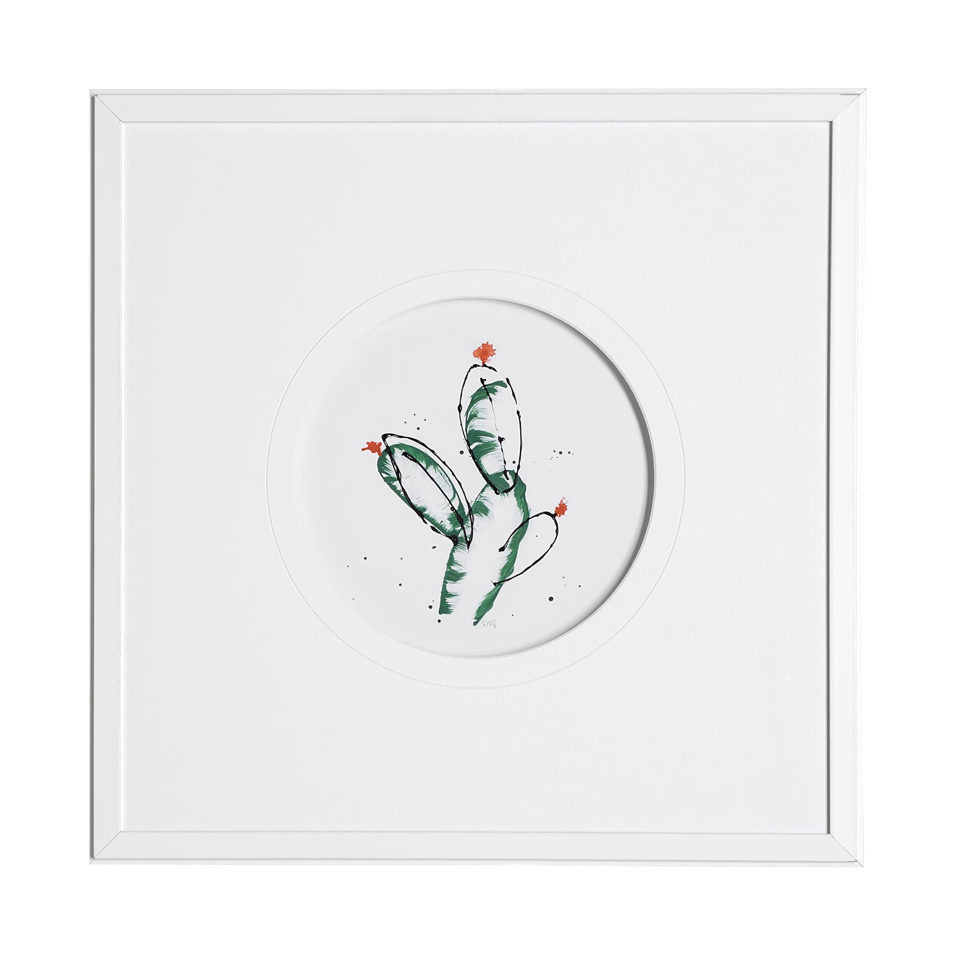 Cactus I by Mercana Studio a Hand Embellished Textured Framed Art Print Matted under Glass — product photograph